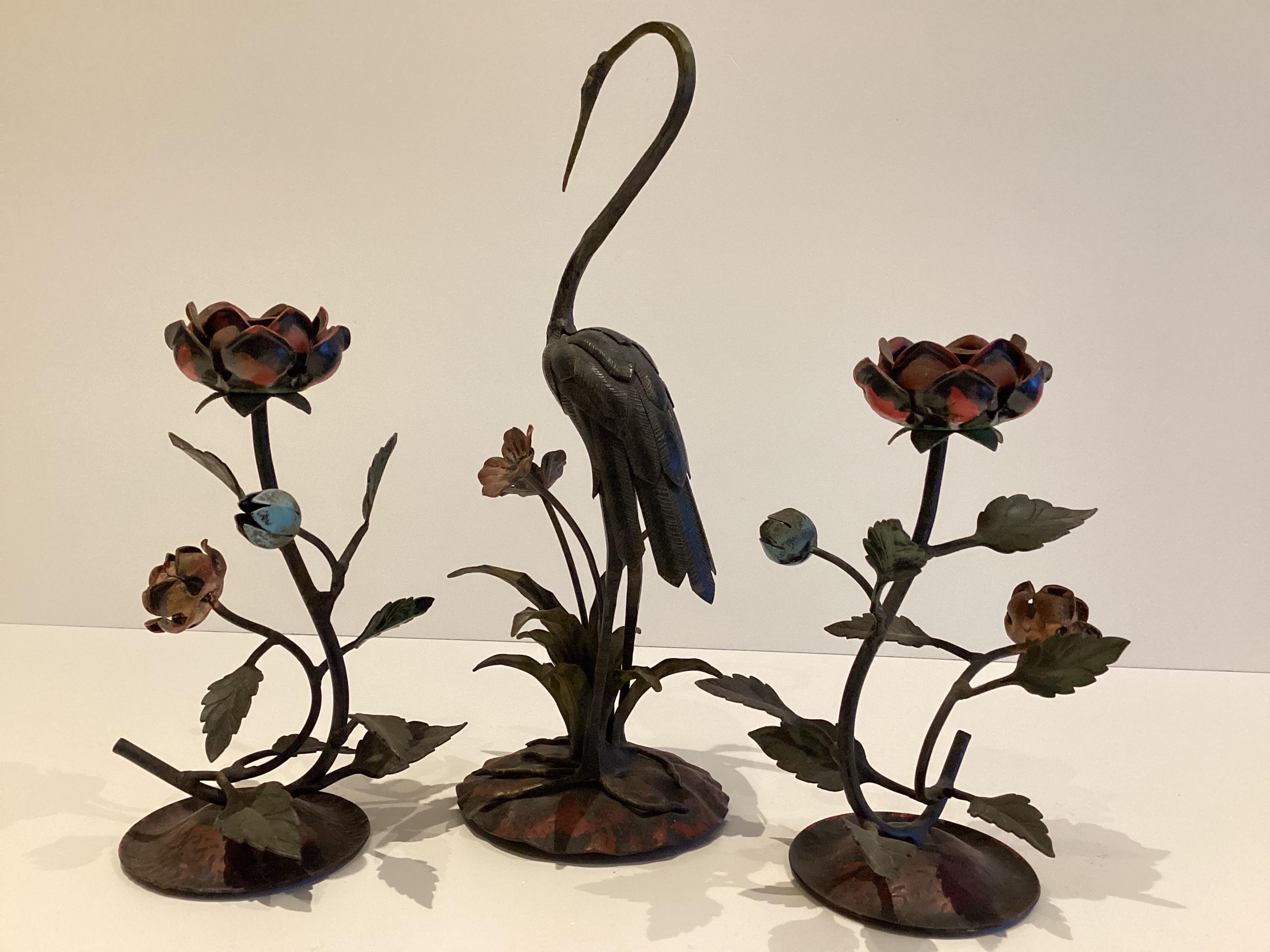 Vintage Candlesticks | Marino Montevecchi Metal Sculpture, Home decor — photo 3 of 10