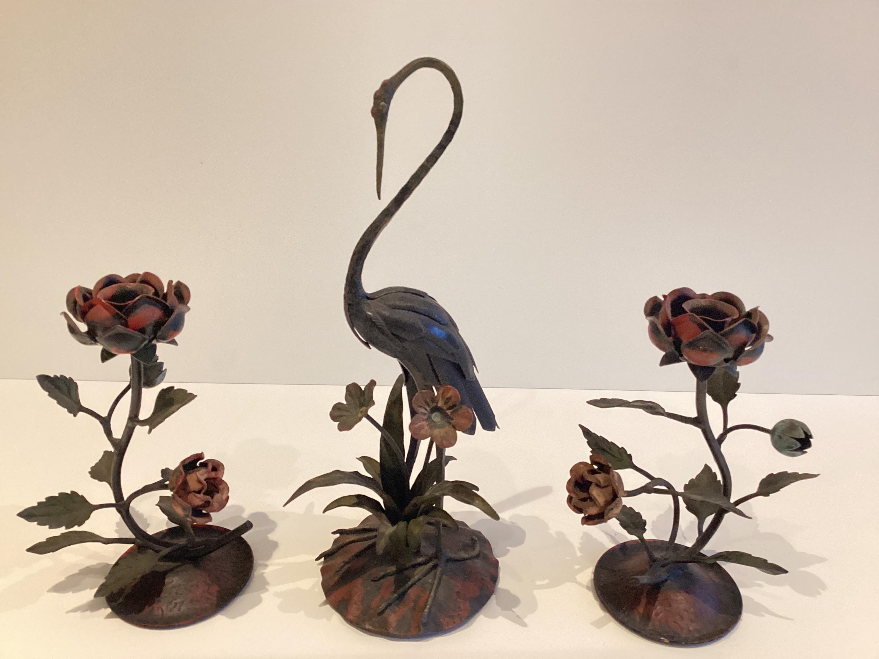 Vintage Candlesticks | Marino Montevecchi Metal Sculpture, Home decor — photo 5 of 10