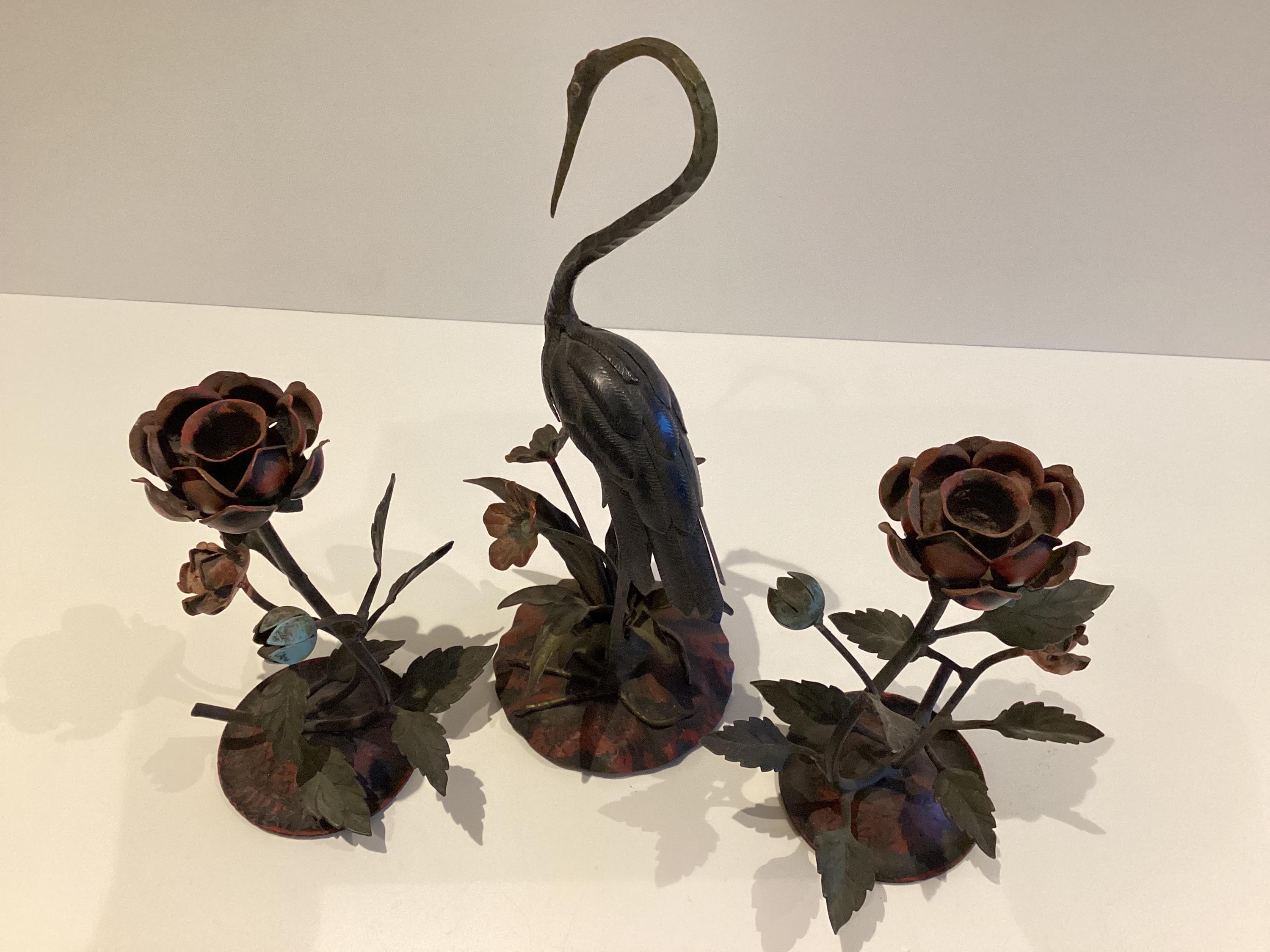 Vintage Candlesticks | Marino Montevecchi Metal Sculpture, Home decor — photo 6 of 10