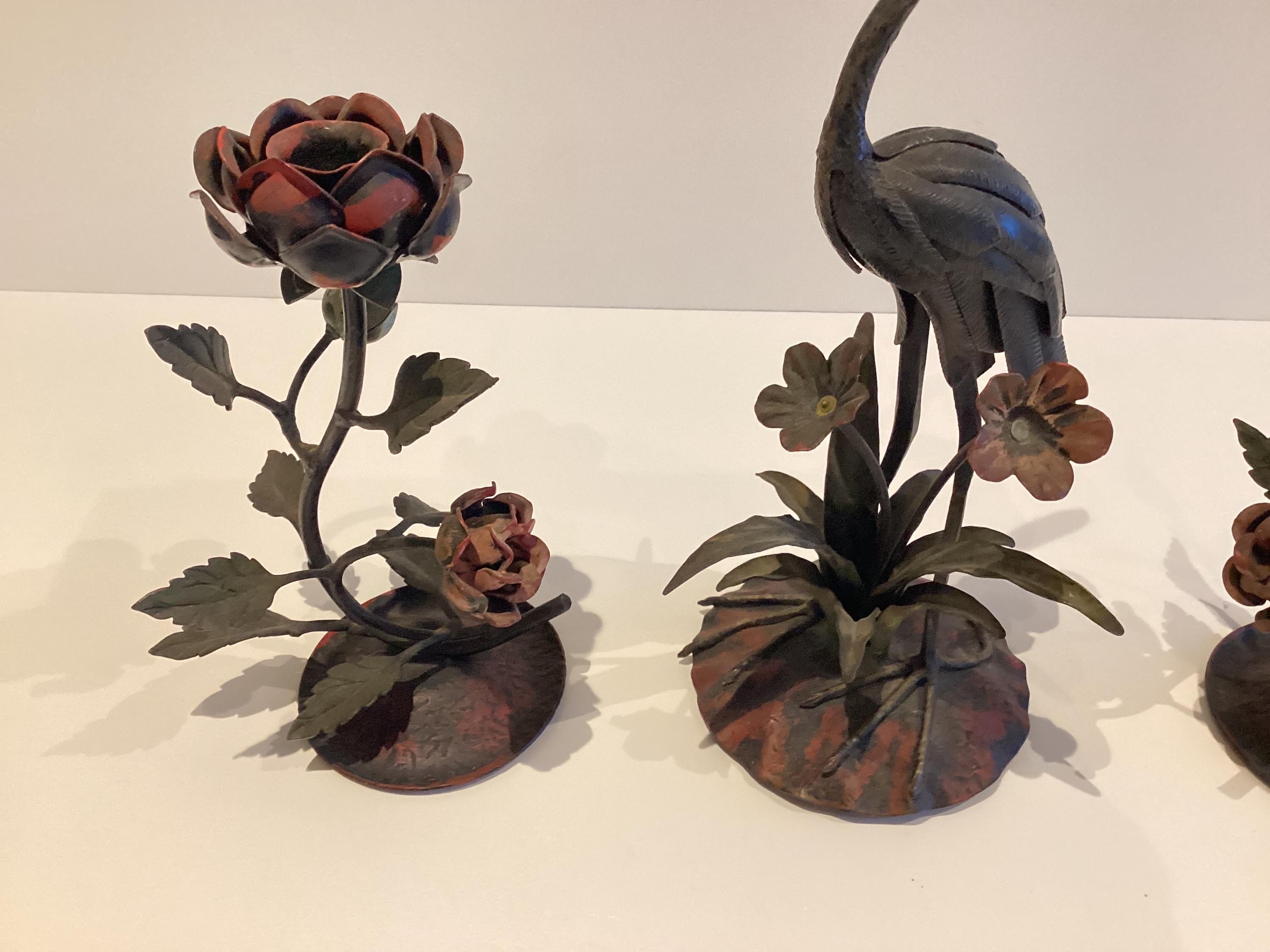 Vintage Candlesticks | Marino Montevecchi Metal Sculpture, Home decor — photo 7 of 10