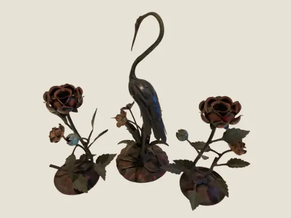 Vintage Candlesticks | Marino Montevecchi Metal Sculpture, Home decor