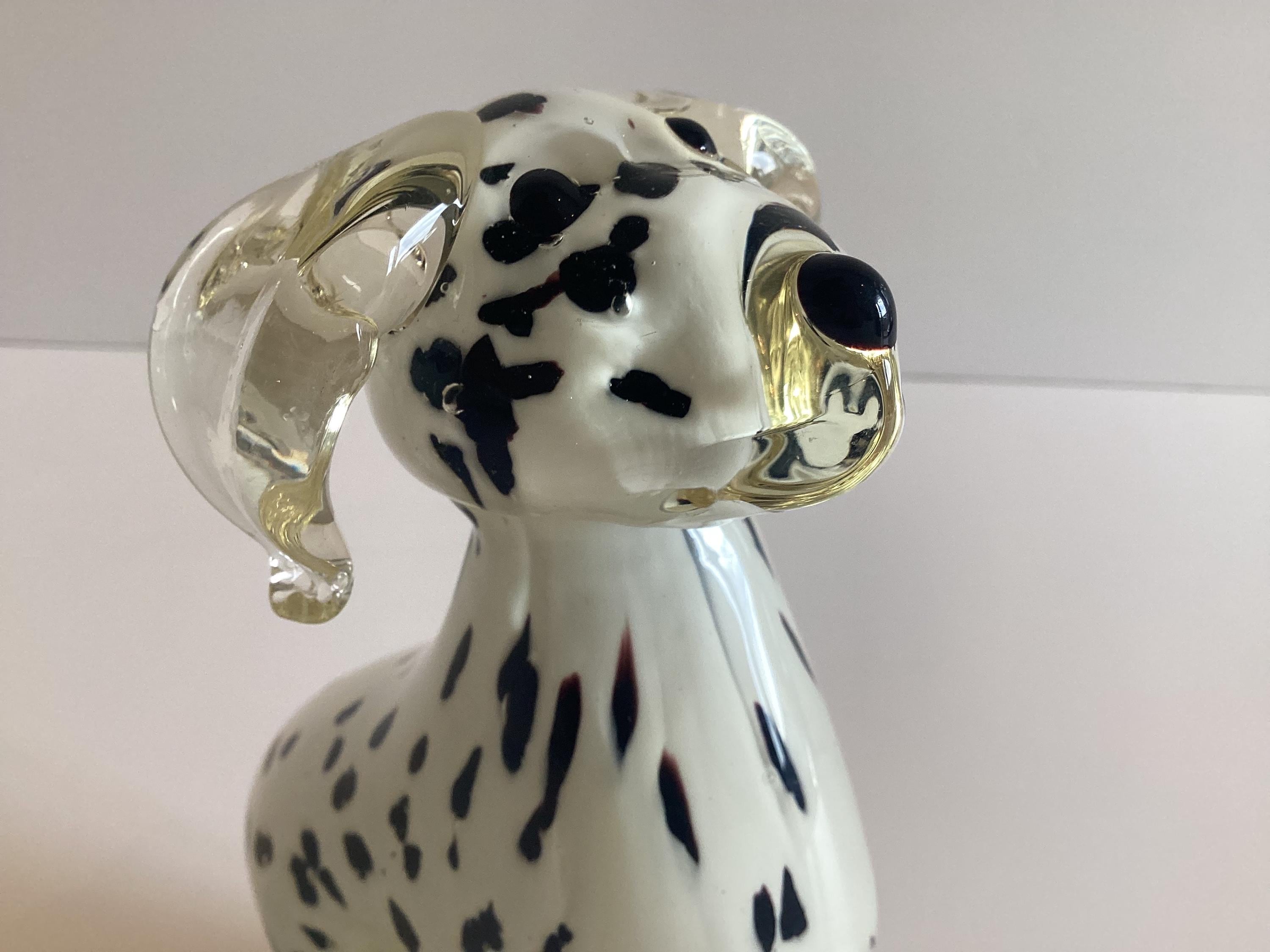 Murano Glass | Vintage Dalmatian Dog Sommerso Sculpture, 1960s–70s — photo 11 of 11