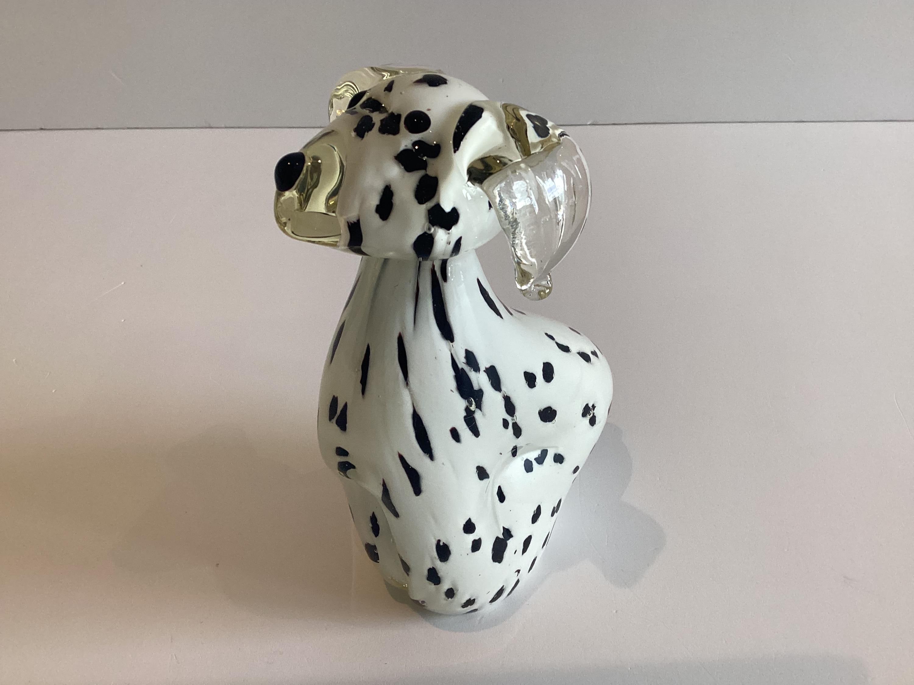 Murano Glass | Vintage Dalmatian Dog Sommerso Sculpture, 1960s–70s — photo 3 of 11