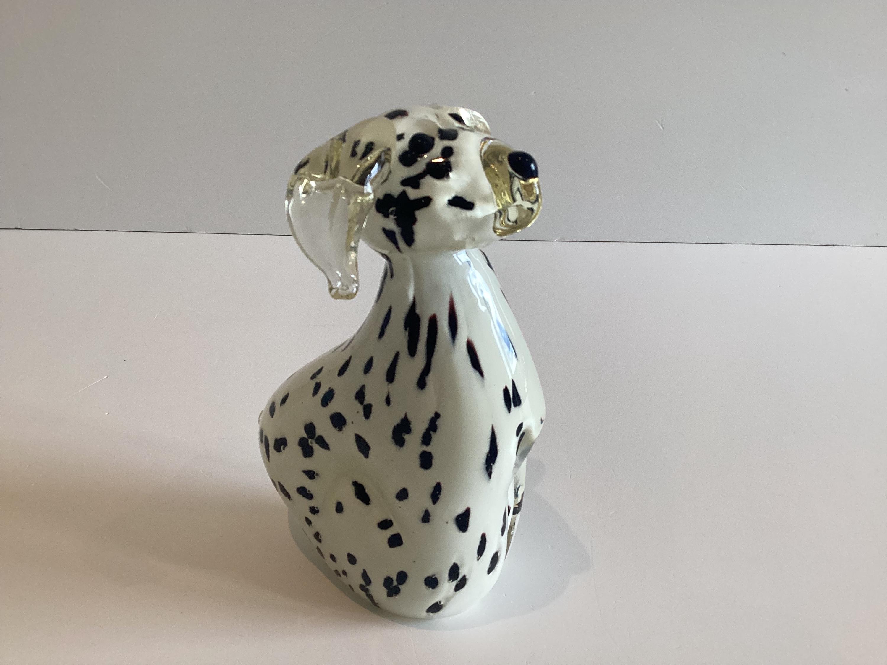 Murano Glass | Vintage Dalmatian Dog Sommerso Sculpture, 1960s–70s — photo 4 of 11