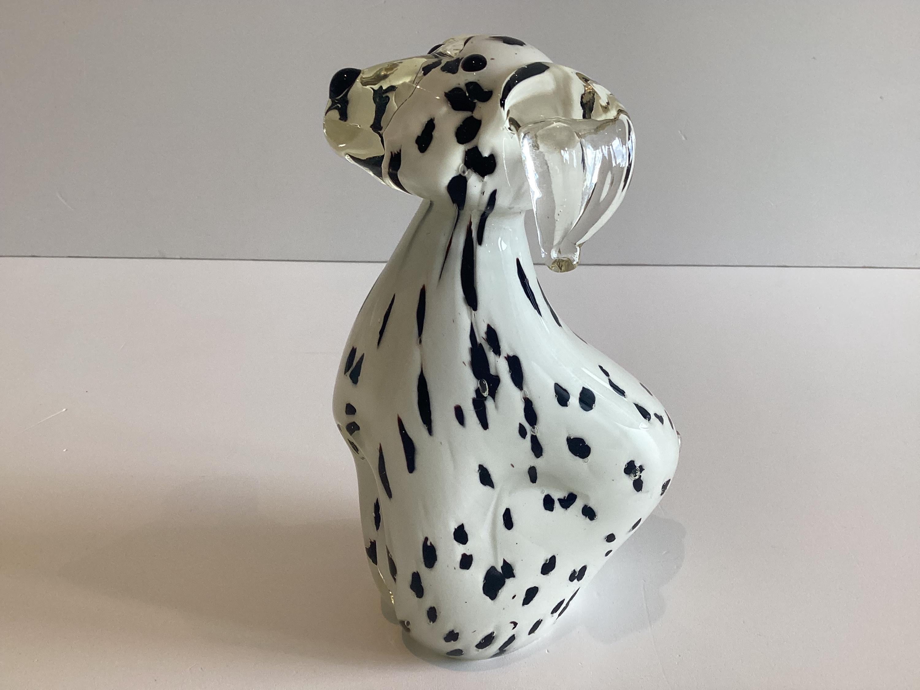 Murano Glass | Vintage Dalmatian Dog Sommerso Sculpture, 1960s–70s — photo 5 of 11
