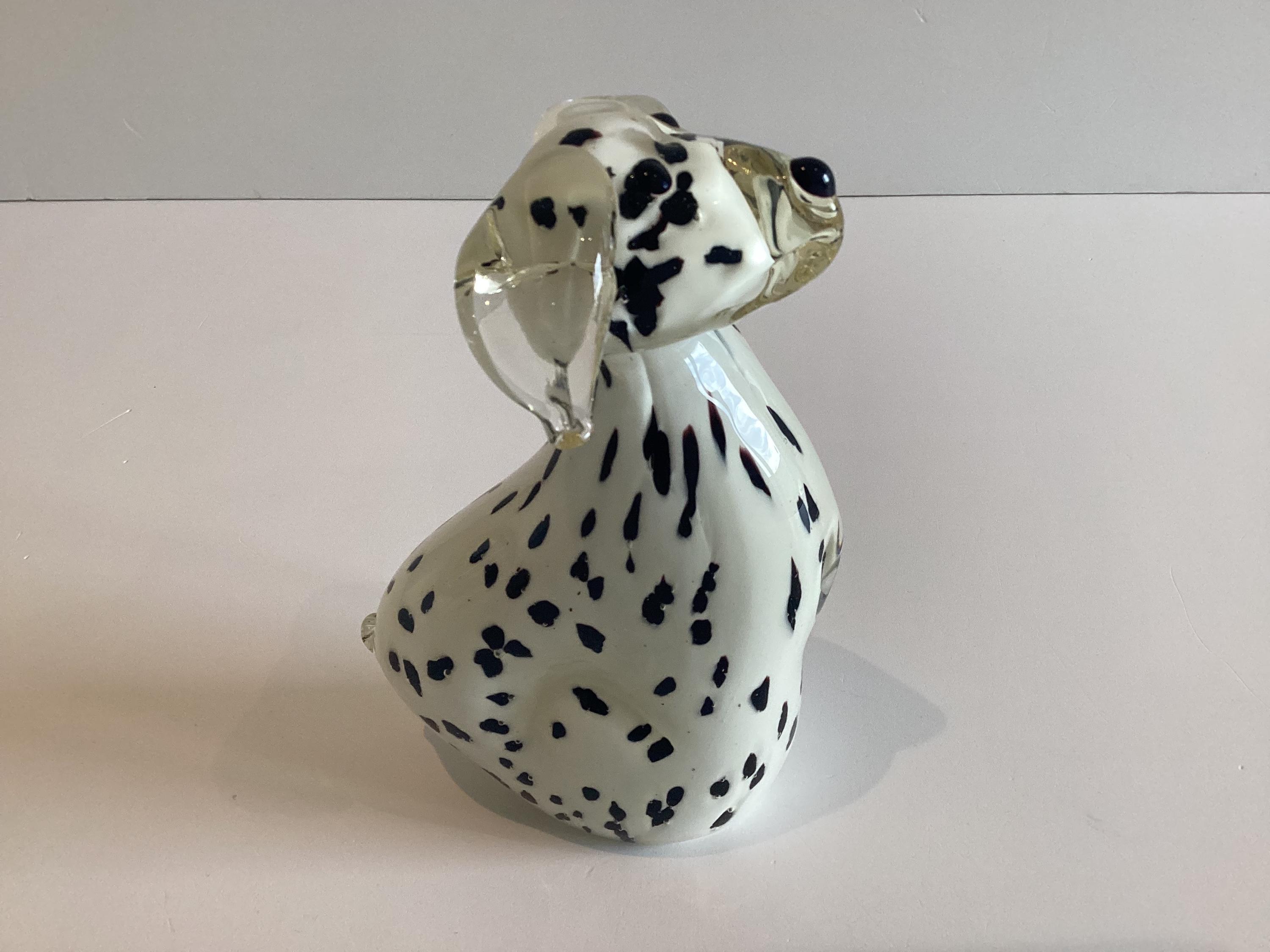 Murano Glass | Vintage Dalmatian Dog Sommerso Sculpture, 1960s–70s — photo 6 of 11