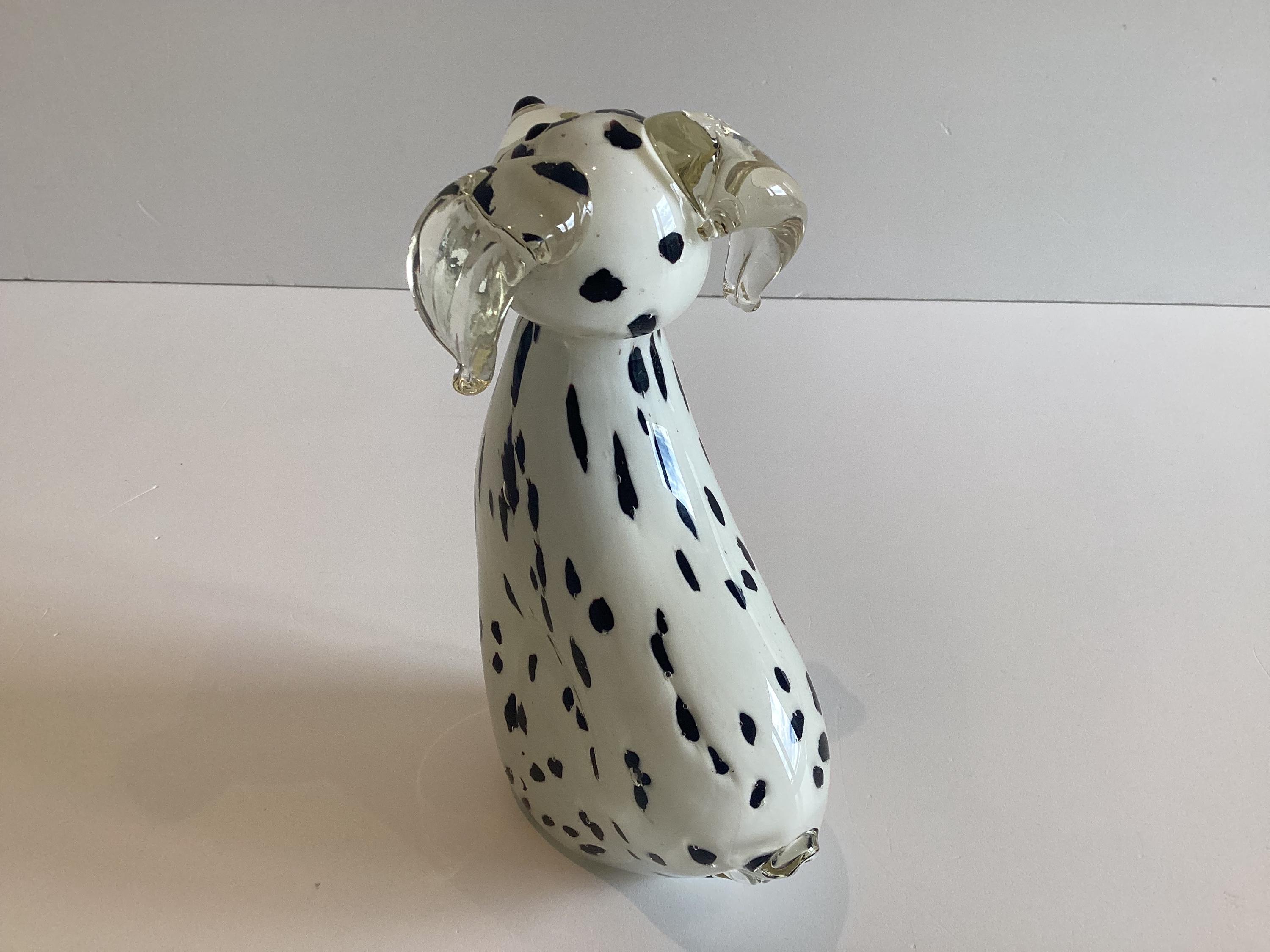 Murano Glass | Vintage Dalmatian Dog Sommerso Sculpture, 1960s–70s — photo 7 of 11