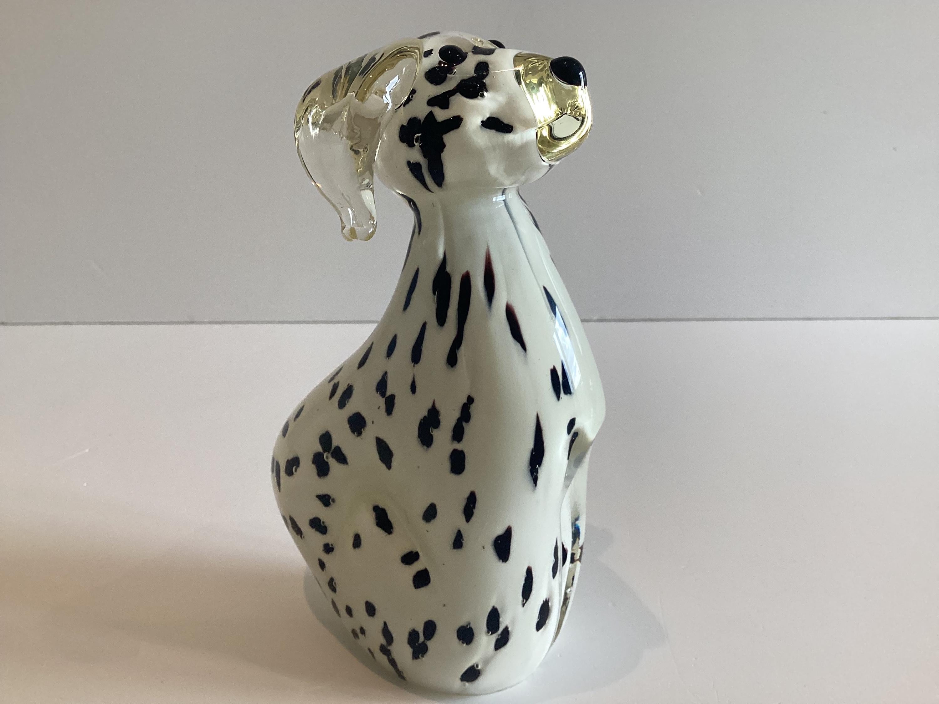 Murano Glass | Vintage Dalmatian Dog Sommerso Sculpture, 1960s–70s — photo 8 of 11