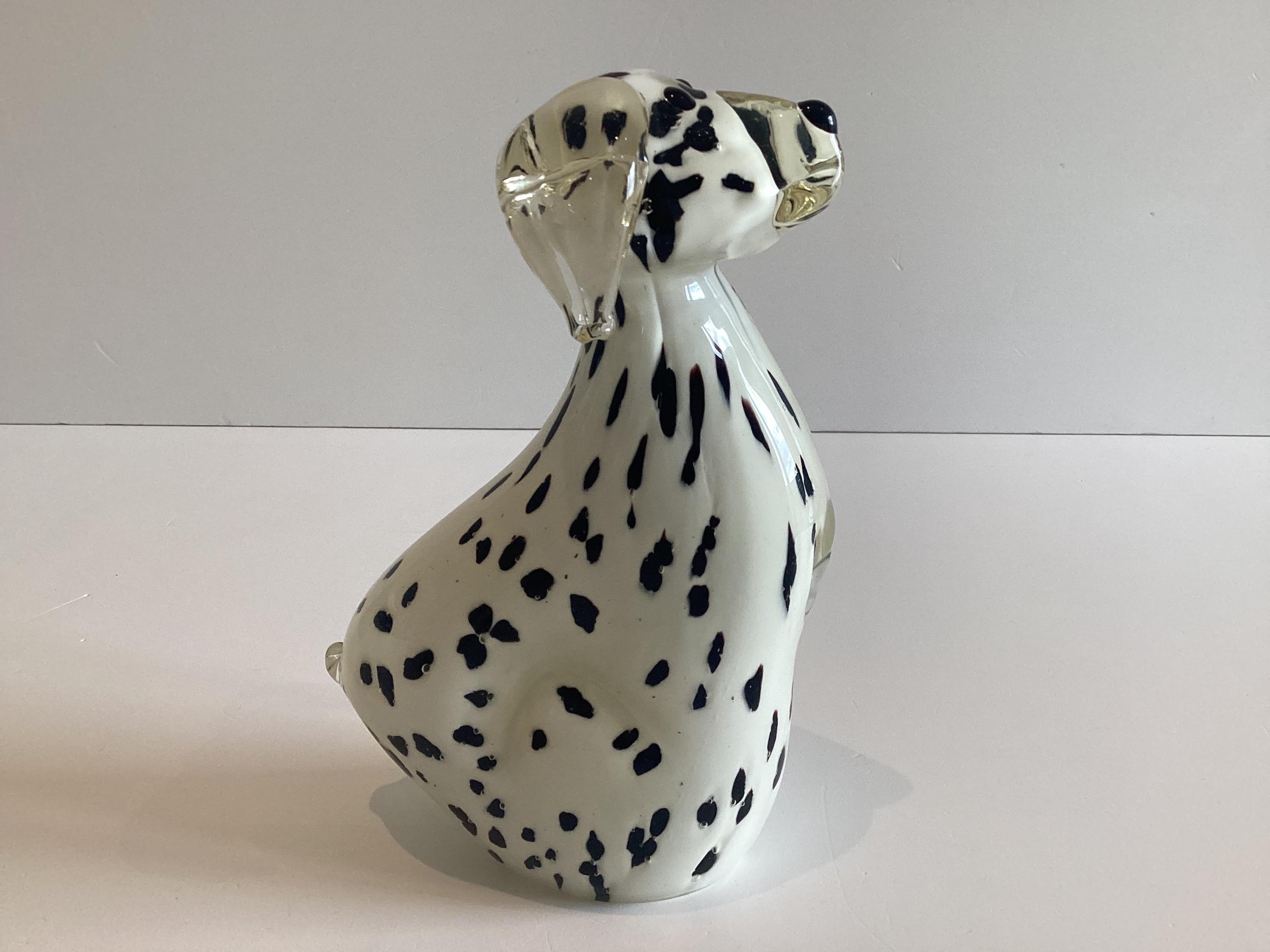 Murano Glass | Vintage Dalmatian Dog Sommerso Sculpture, 1960s–70s — photo 10 of 11