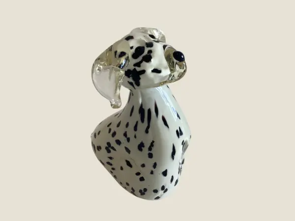 Murano Glass | Vintage Dalmatian Dog Sommerso Sculpture, 1960s–70s
