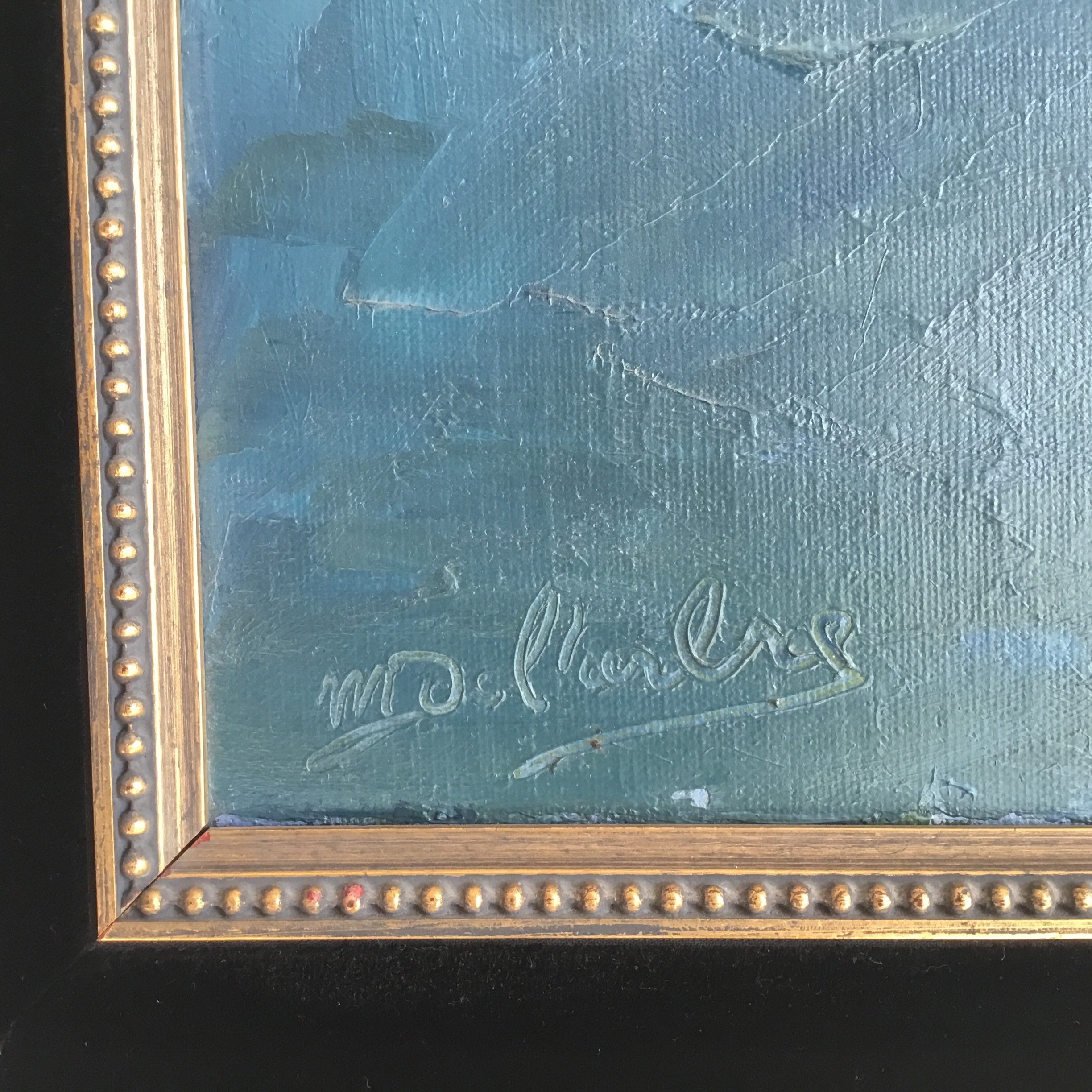 Vintage Floral Painting | Delarbre 1960s French Artist, Yellow Flowers Oil on Canvas — photo 10 of 11