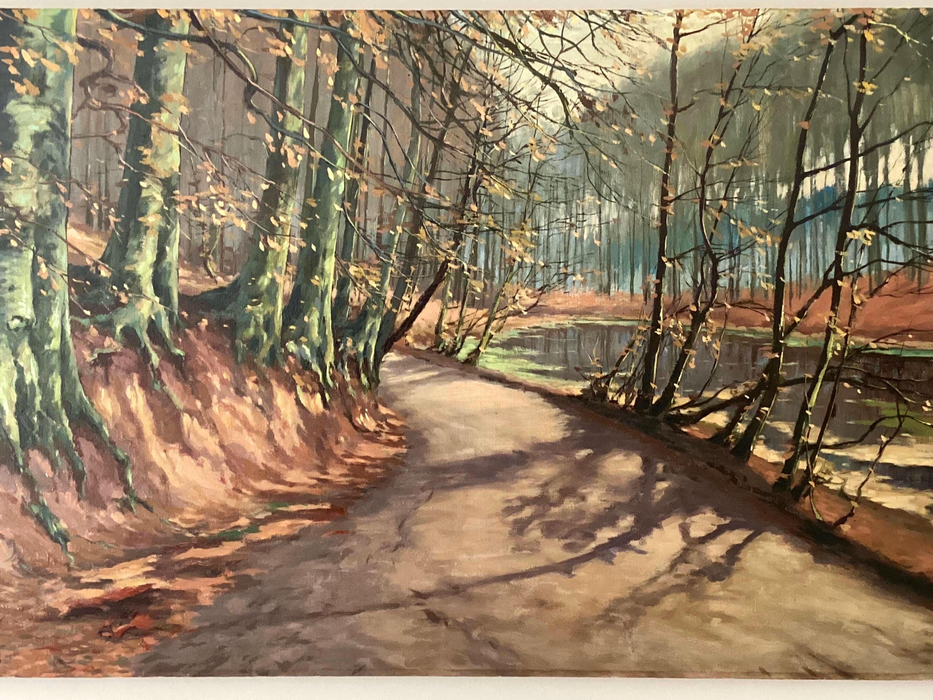 Large Oil Painting | Nicolae Vermont 1920s Landscape, Signed Romanian Canvas Art — photo 8 of 10