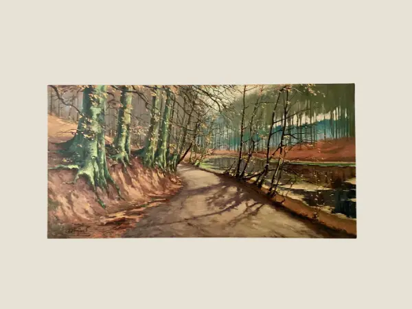 Large Oil Painting | Nicolae Vermont 1920s Landscape, Signed Romanian Canvas Art