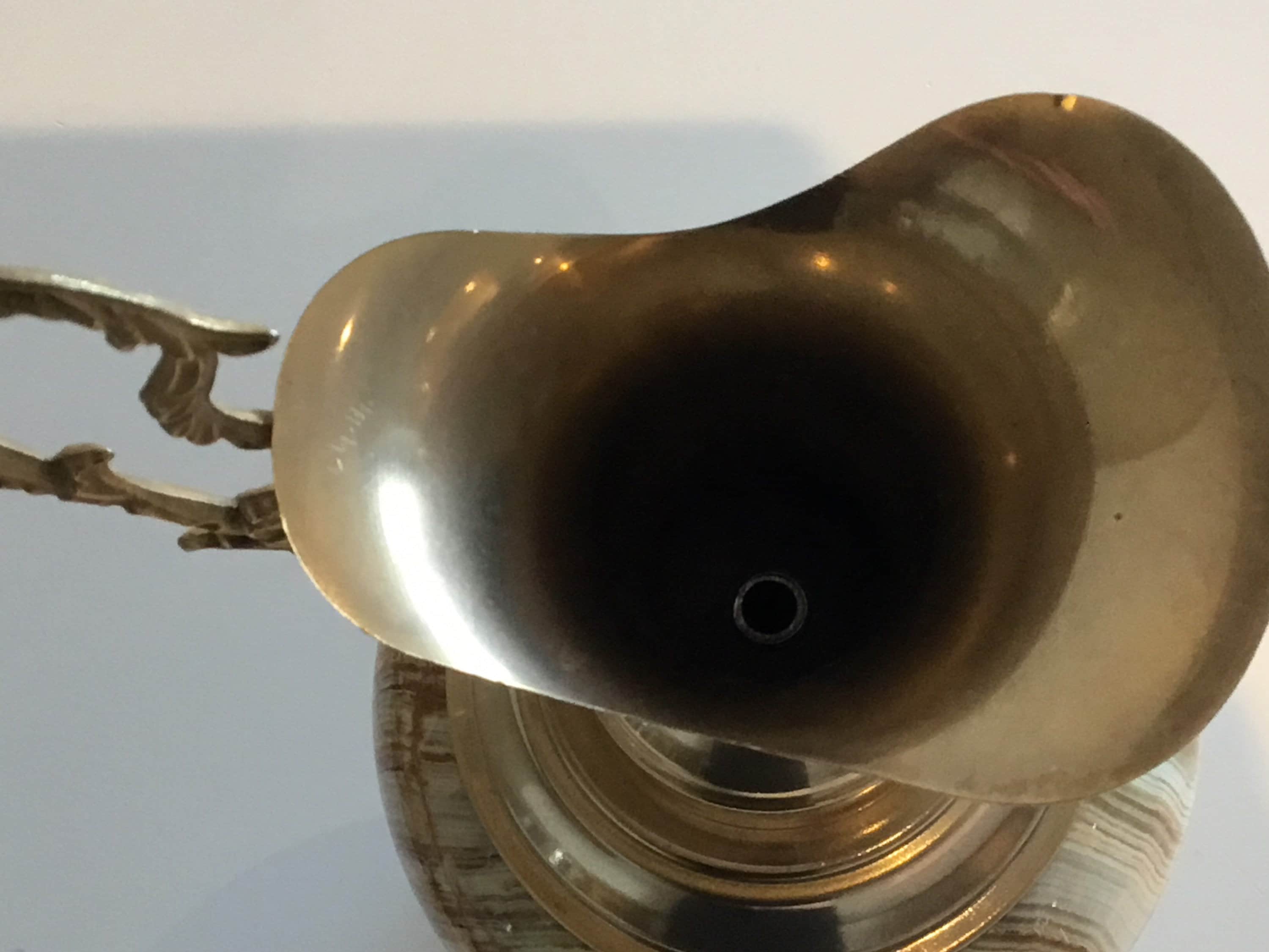 Vintage Onyx Amphora – Gold Metal & Handcrafted Stone (1950s) Made in Italy — photo 7 of 9