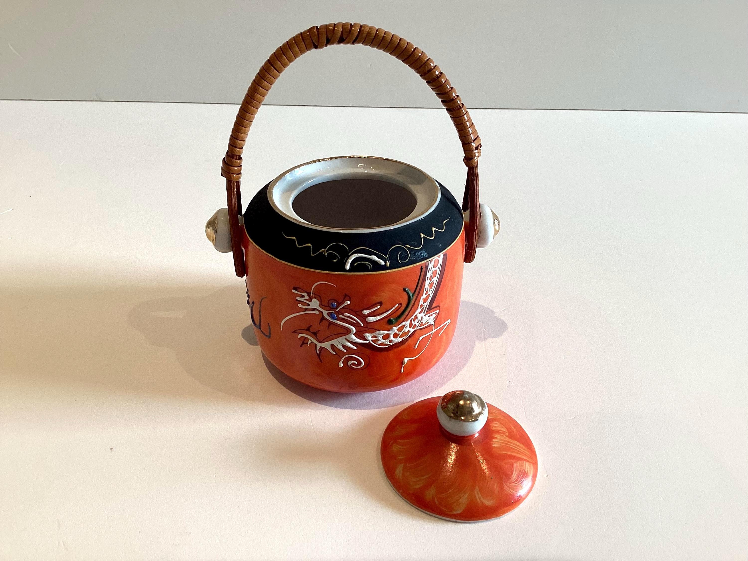 Vintage Japanese Fine Porcelain Coffee Cups Saucers, 1950s Moriage Dragonware — photo 6 of 11