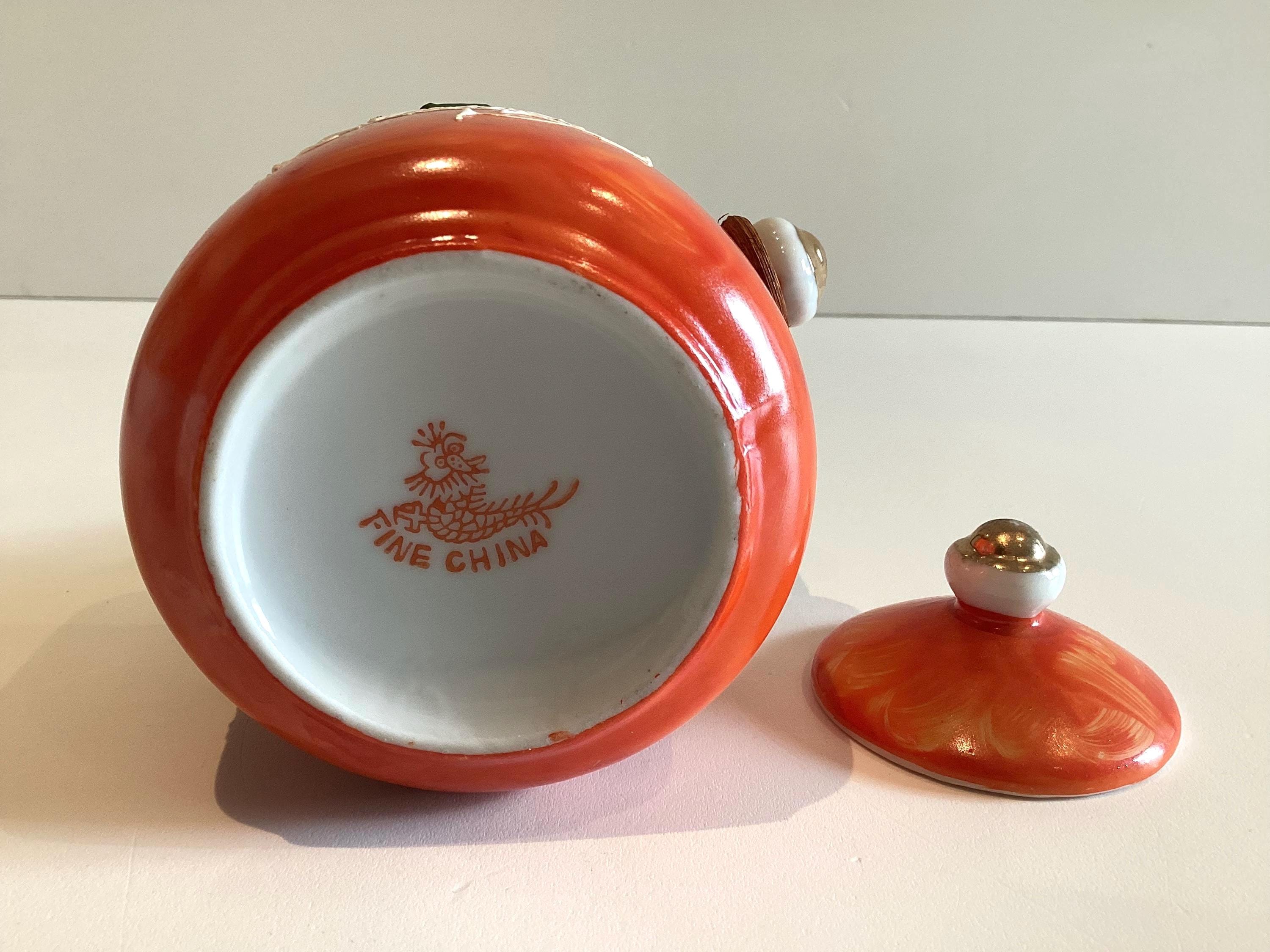 Vintage Japanese Fine Porcelain Coffee Cups Saucers, 1950s Moriage Dragonware — photo 7 of 11