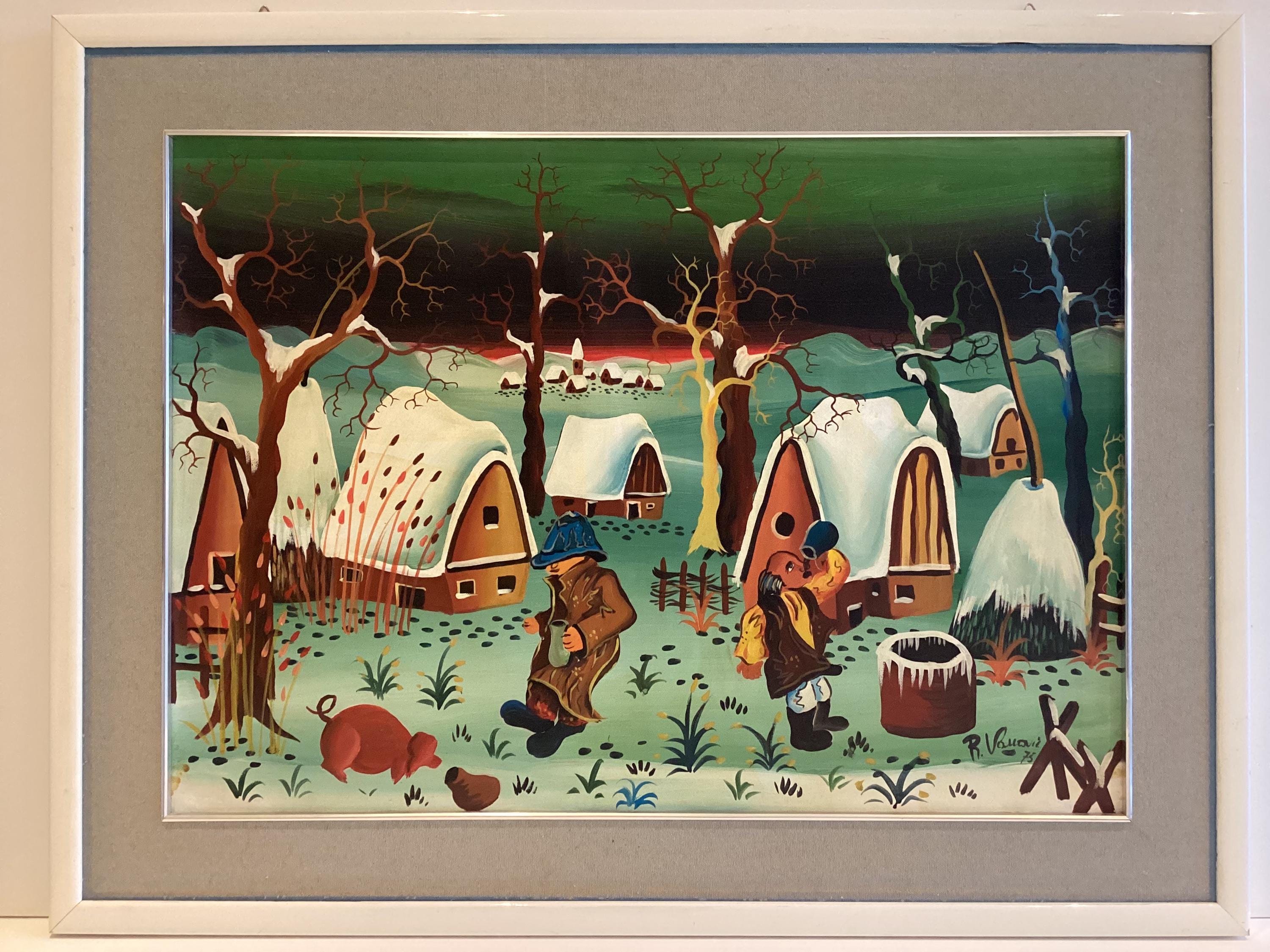 Naive Painting | Rokys Vanovic 1975 Yugoslav-Italian Artist, Oil on Canvas Signed Art — photo 2 of 8