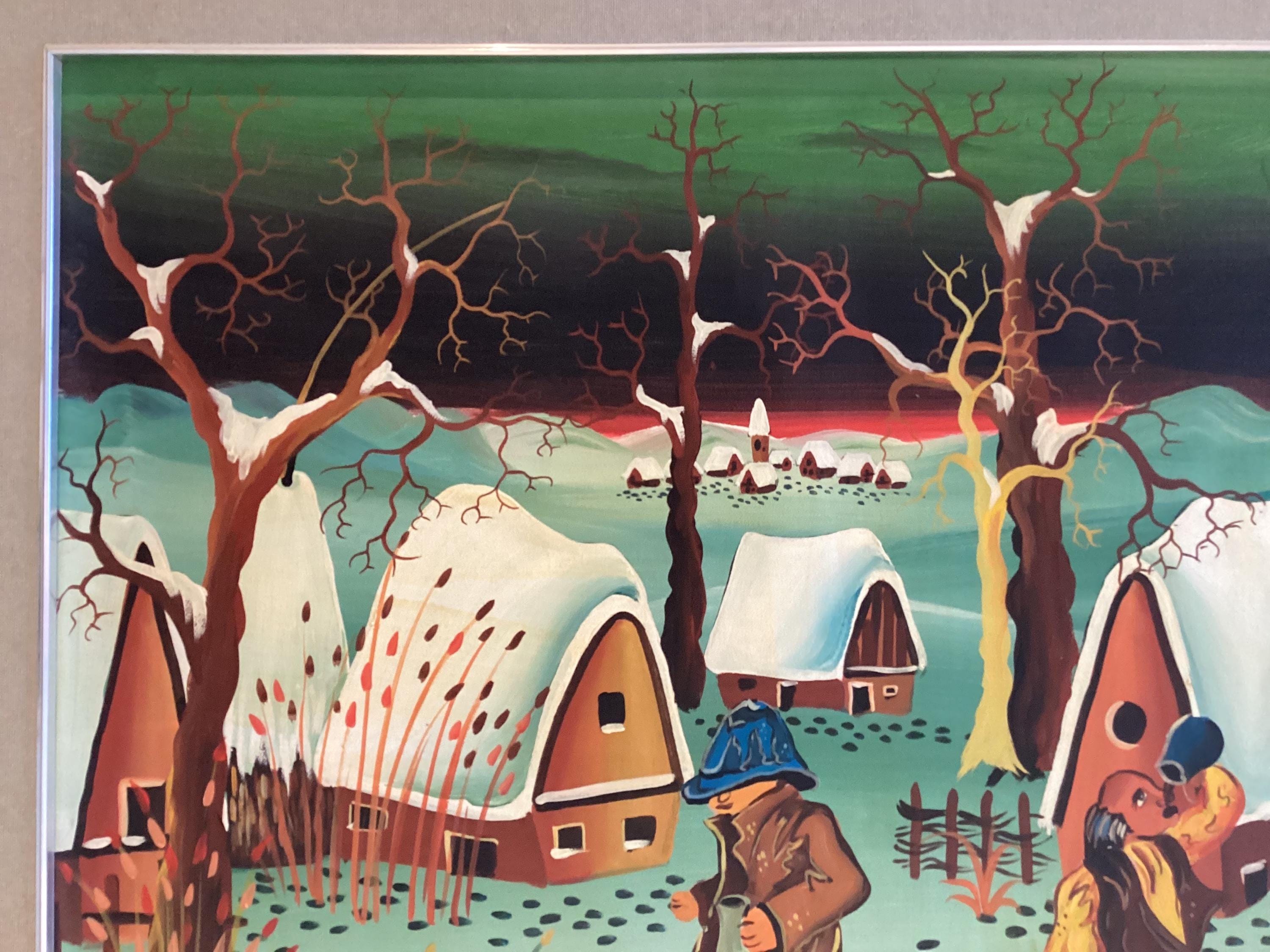 Naive Painting | Rokys Vanovic 1975 Yugoslav-Italian Artist, Oil on Canvas Signed Art — photo 4 of 8