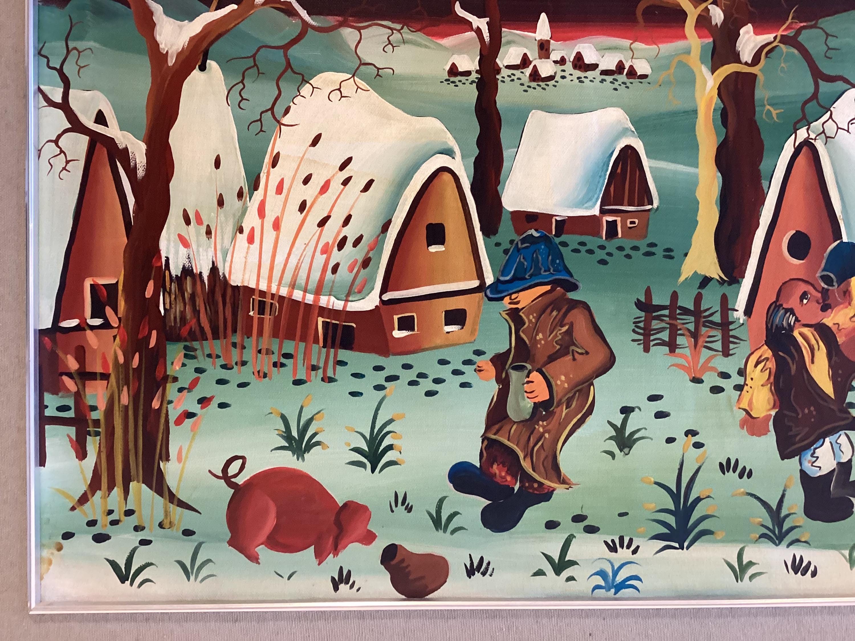 Naive Painting | Rokys Vanovic 1975 Yugoslav-Italian Artist, Oil on Canvas Signed Art — photo 6 of 8