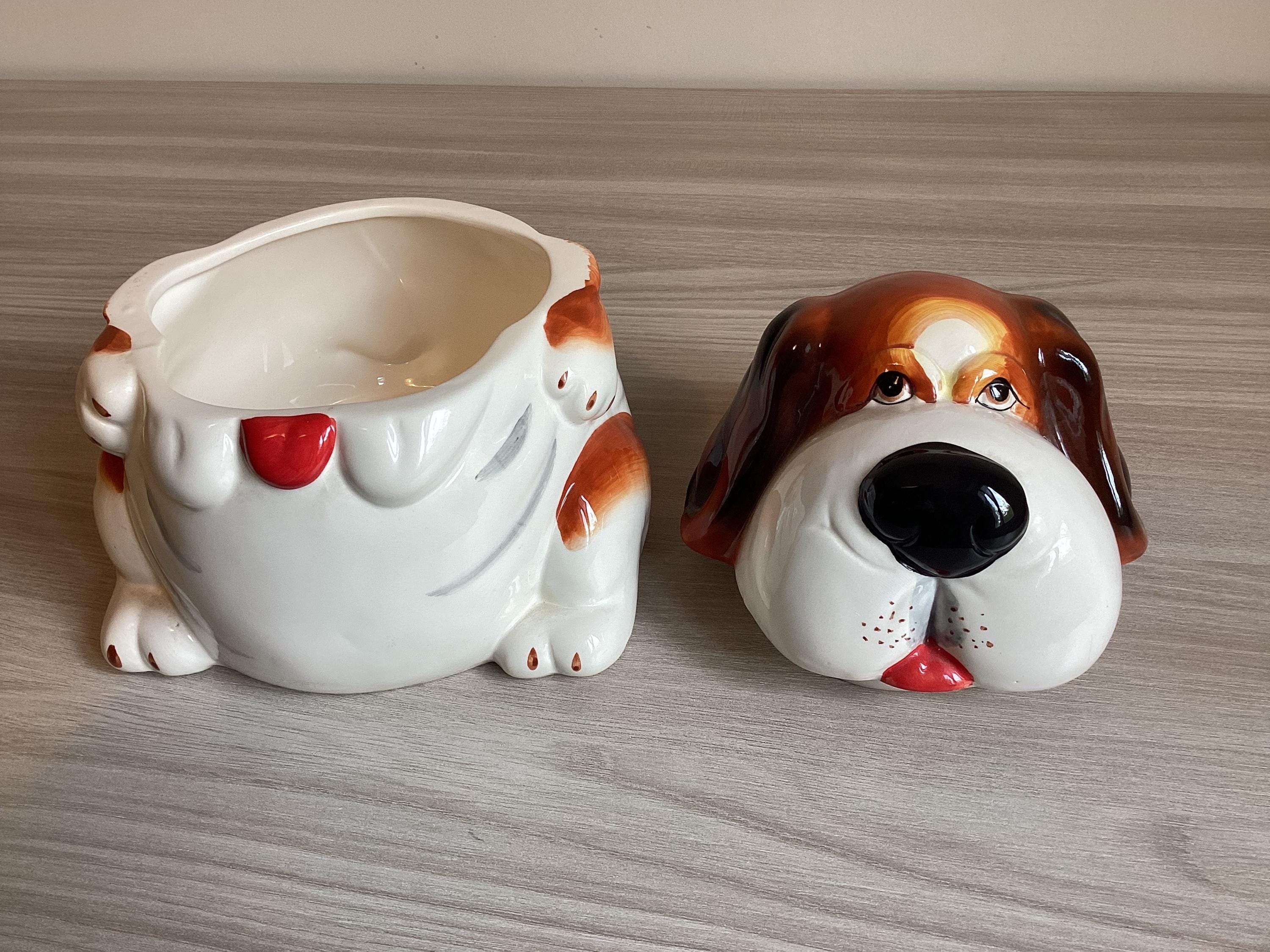 Vintage Porcelain | Villa d'Este Italian Cookie Jar Dog Figurine, 1980s Collectible — photo 2 of 9