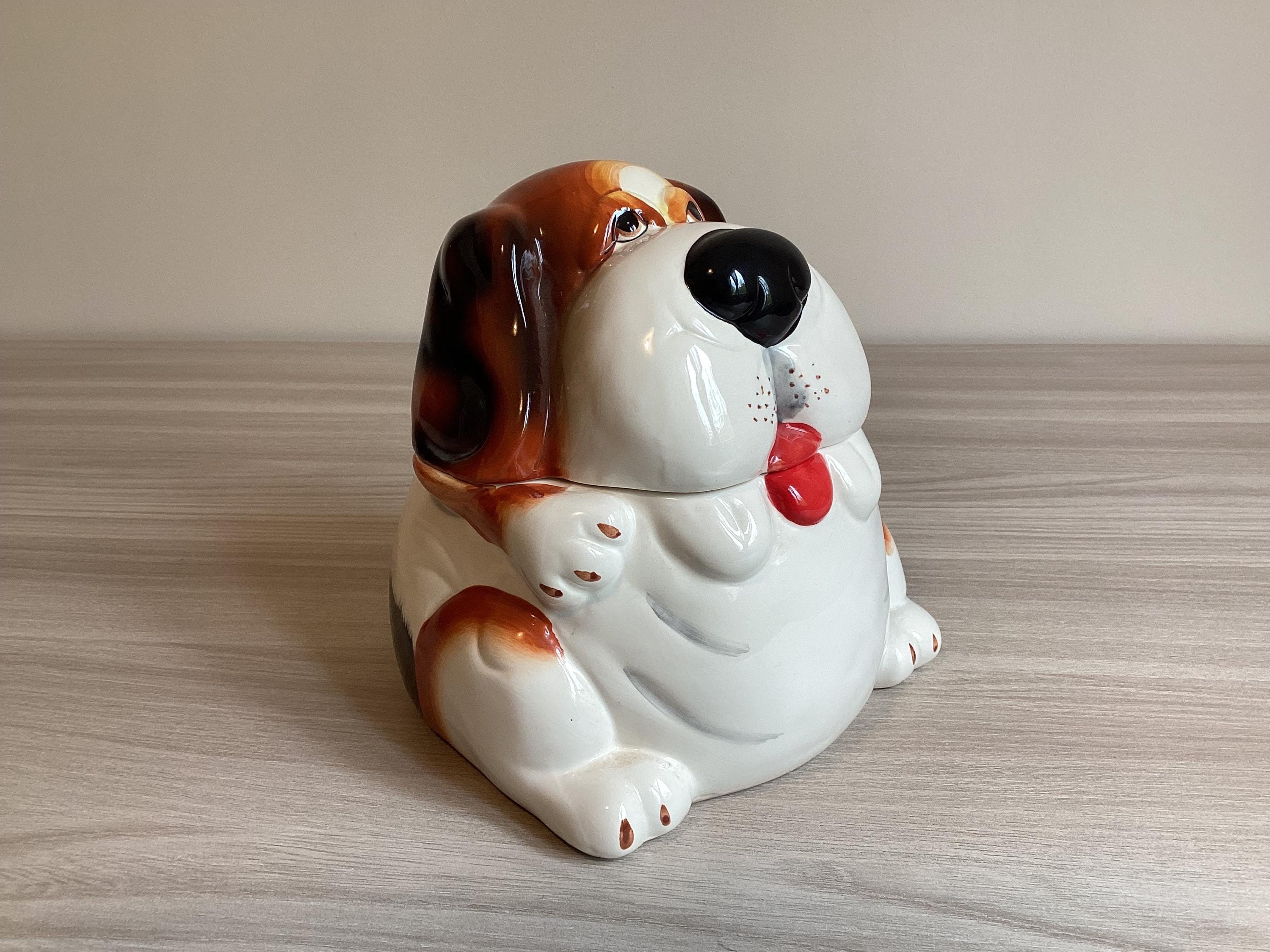 Vintage Porcelain | Villa d'Este Italian Cookie Jar Dog Figurine, 1980s Collectible — photo 3 of 9
