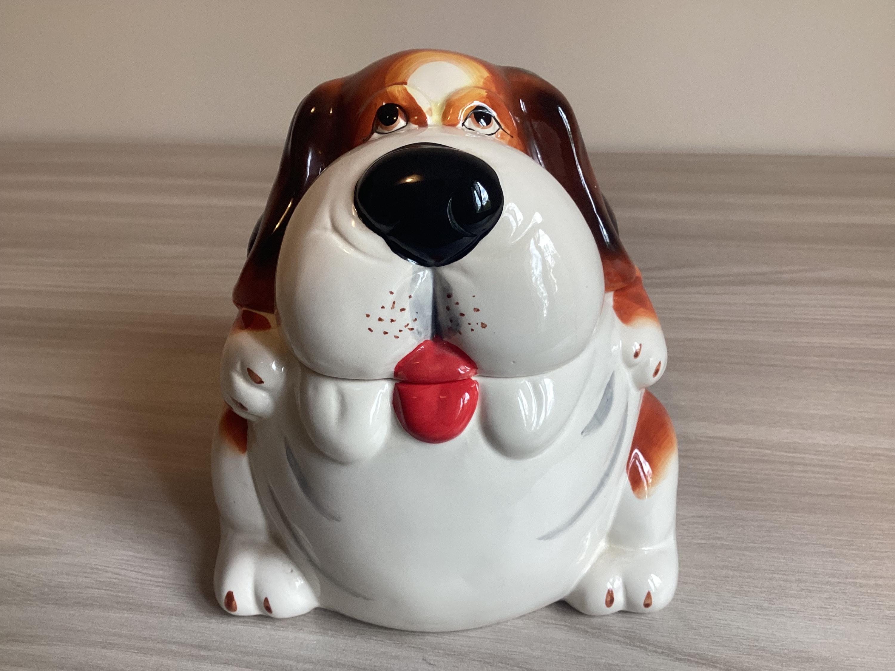 Vintage Porcelain | Villa d'Este Italian Cookie Jar Dog Figurine, 1980s Collectible — photo 4 of 9