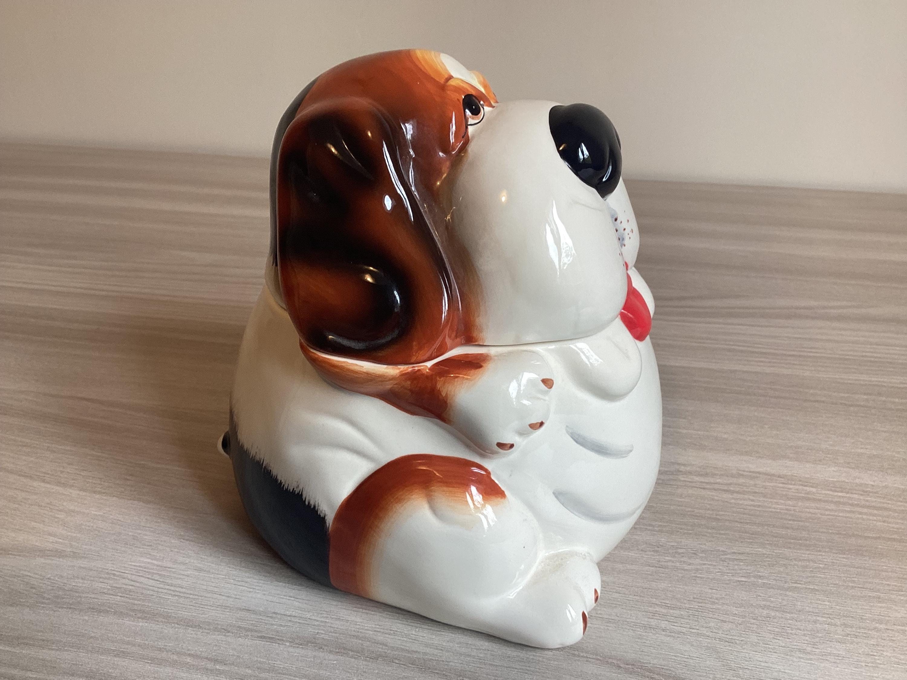 Vintage Porcelain | Villa d'Este Italian Cookie Jar Dog Figurine, 1980s Collectible — photo 5 of 9