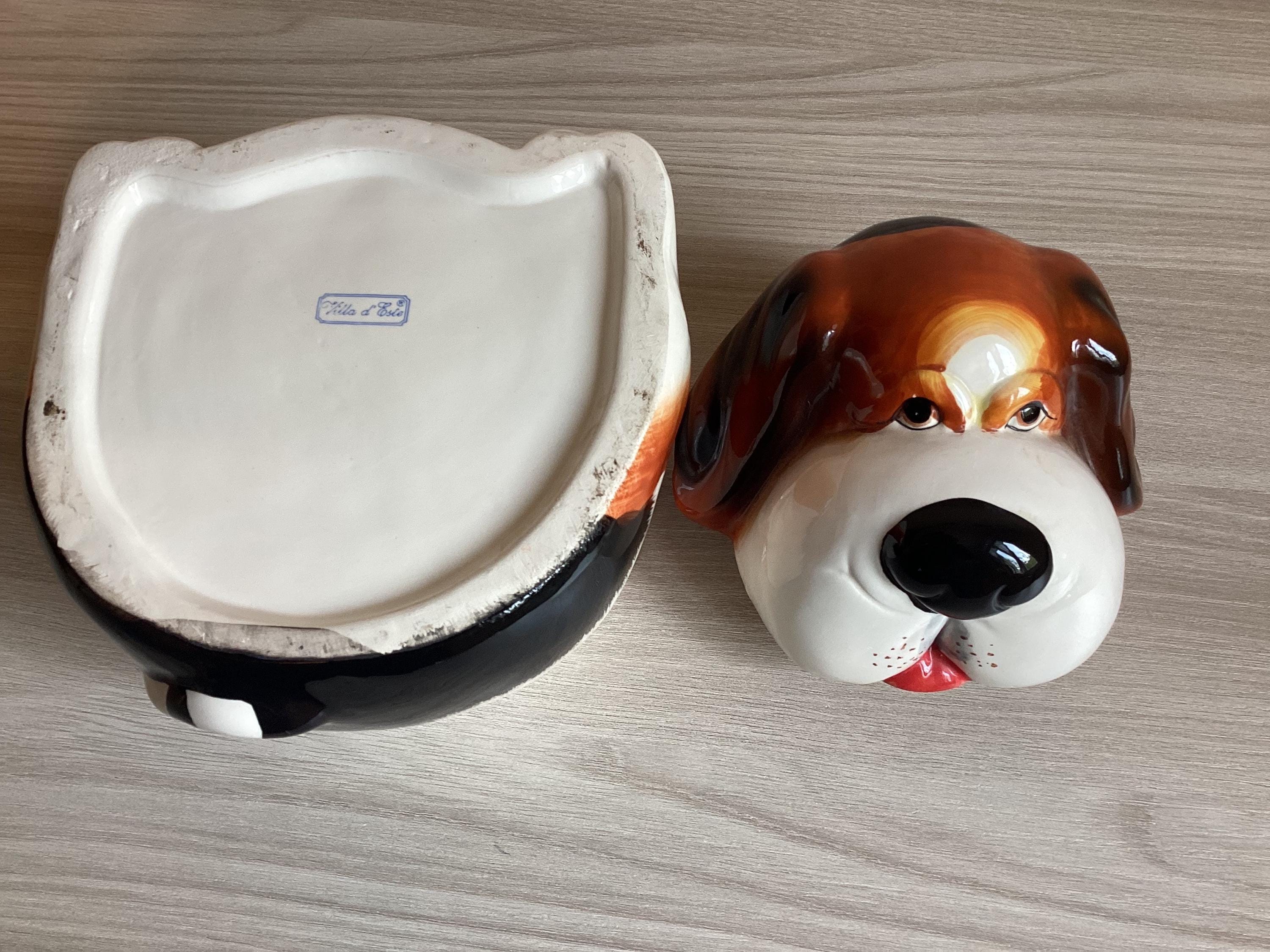 Vintage Porcelain | Villa d'Este Italian Cookie Jar Dog Figurine, 1980s Collectible — photo 8 of 9