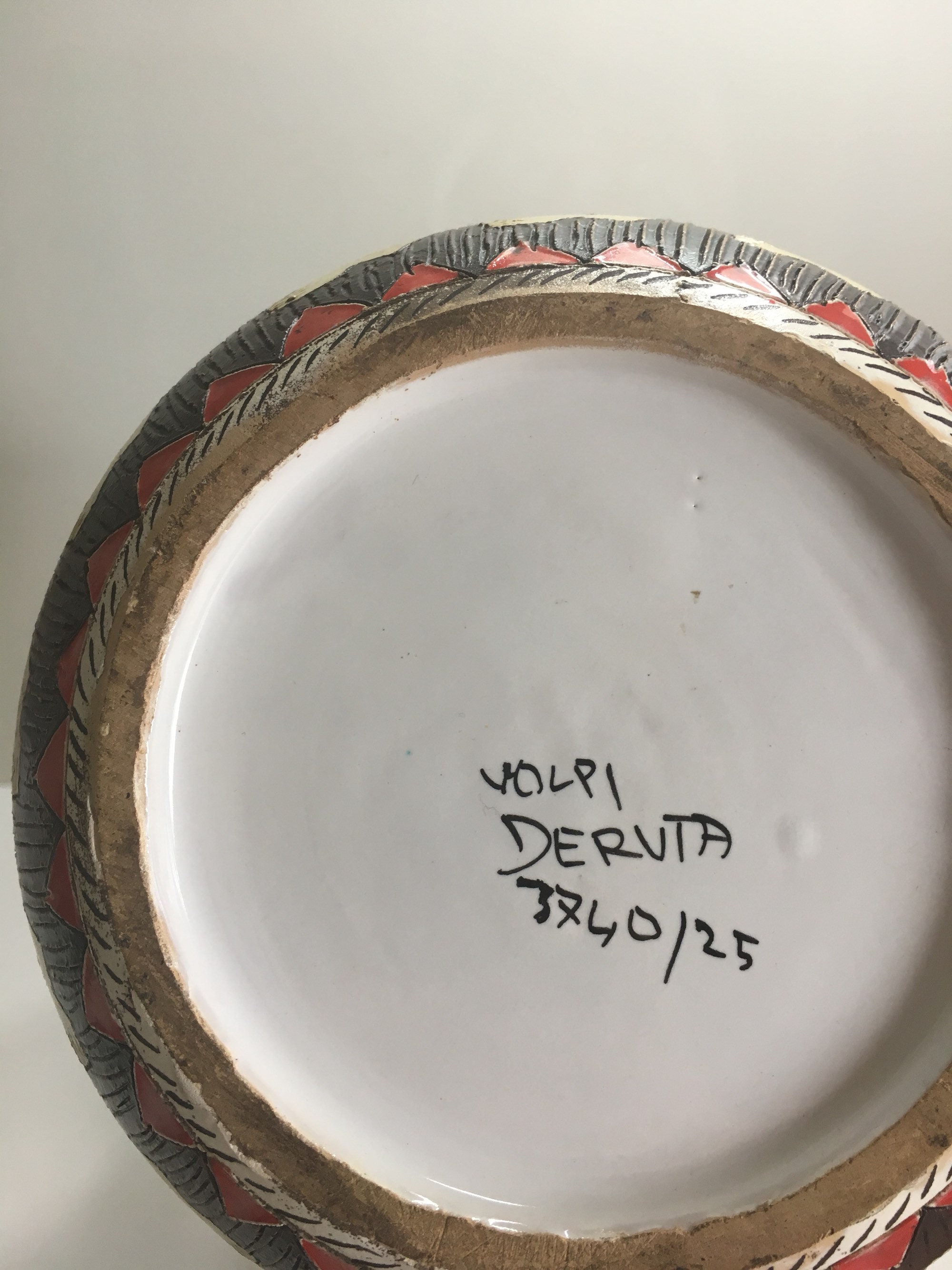 Antique Majolica | Volpi Serafino Deruta 1930s, Italian Art Ceramic Handmade — photo 7 of 8