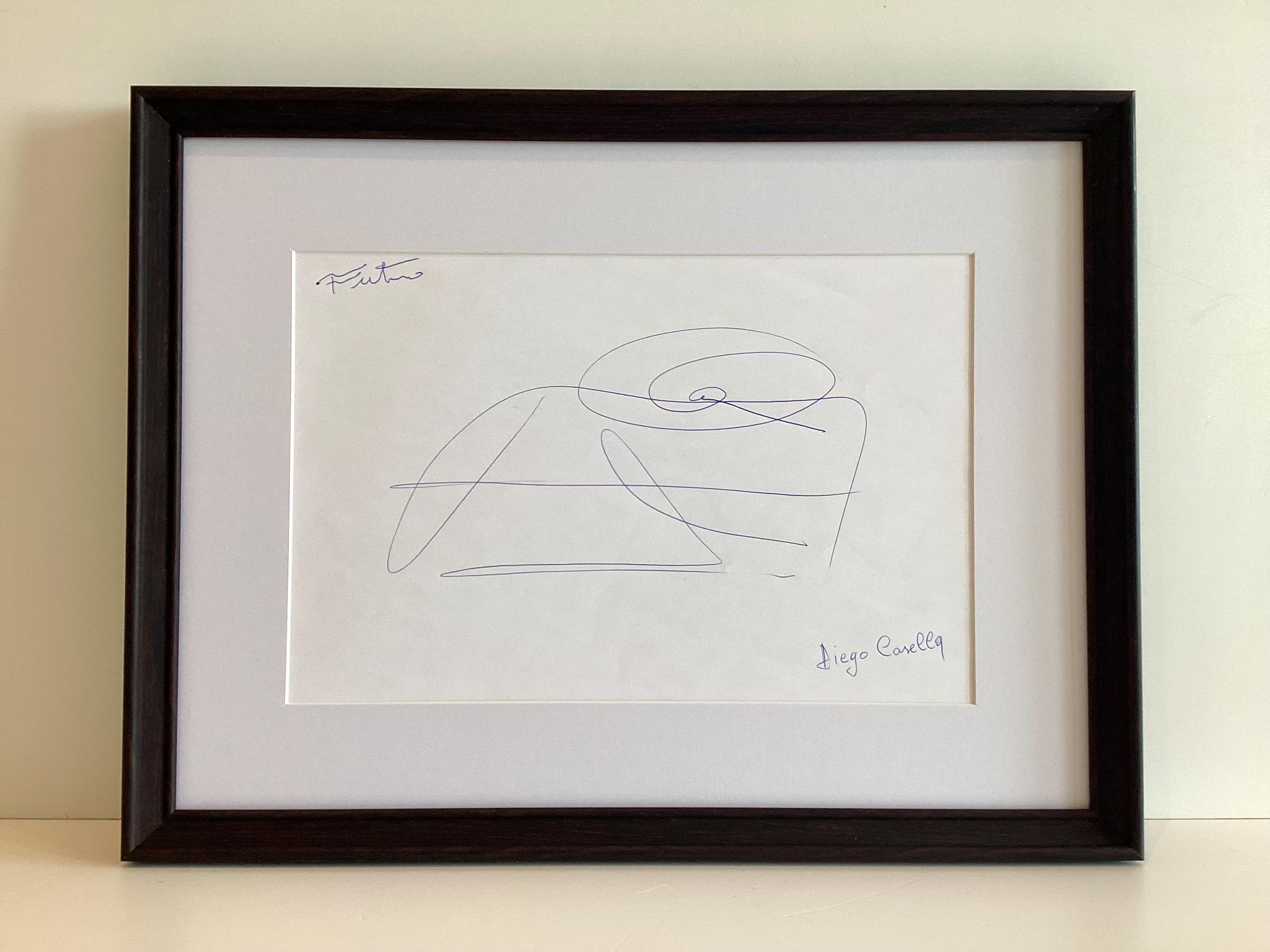 Abstract Drawing  Artwork | Casella-Pc-1954 "Futuro" Ink Drawing Signed Contemporary Design — photo 4 of 11