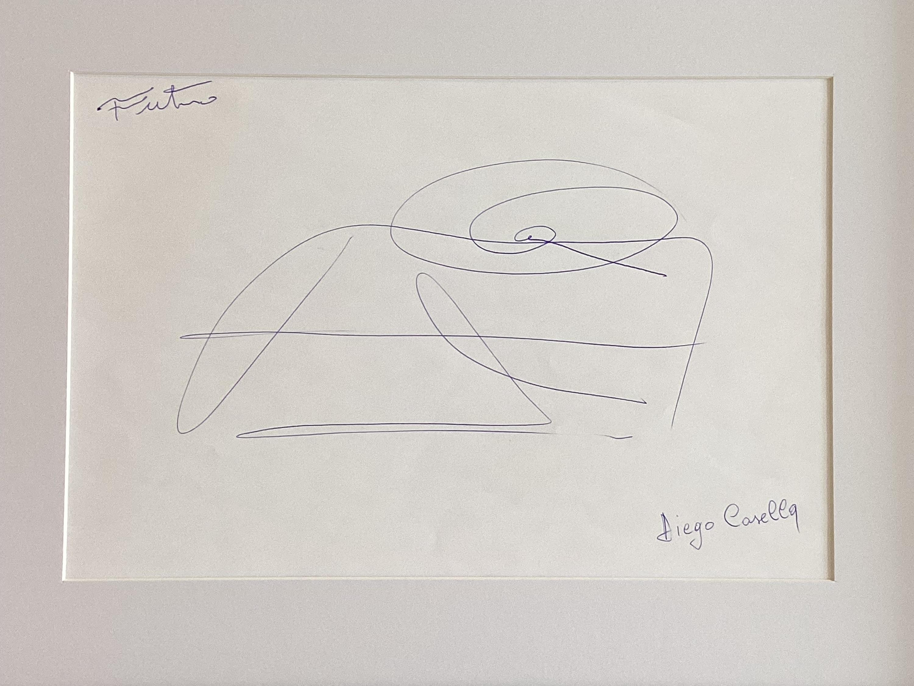 Abstract Drawing  Artwork | Casella-Pc-1954 "Futuro" Ink Drawing Signed Contemporary Design — photo 7 of 11