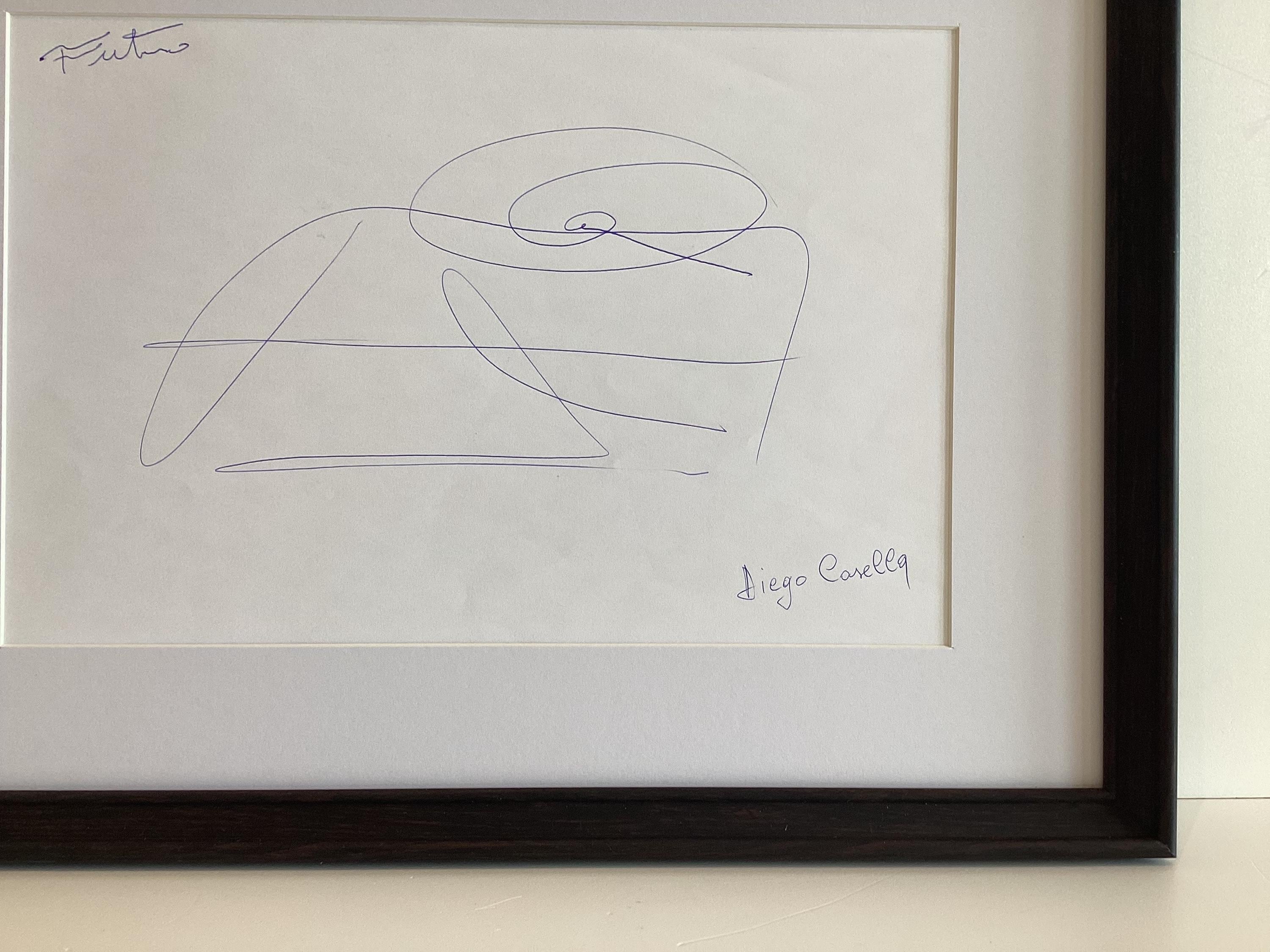 Abstract Drawing  Artwork | Casella-Pc-1954 "Futuro" Ink Drawing Signed Contemporary Design — photo 9 of 11