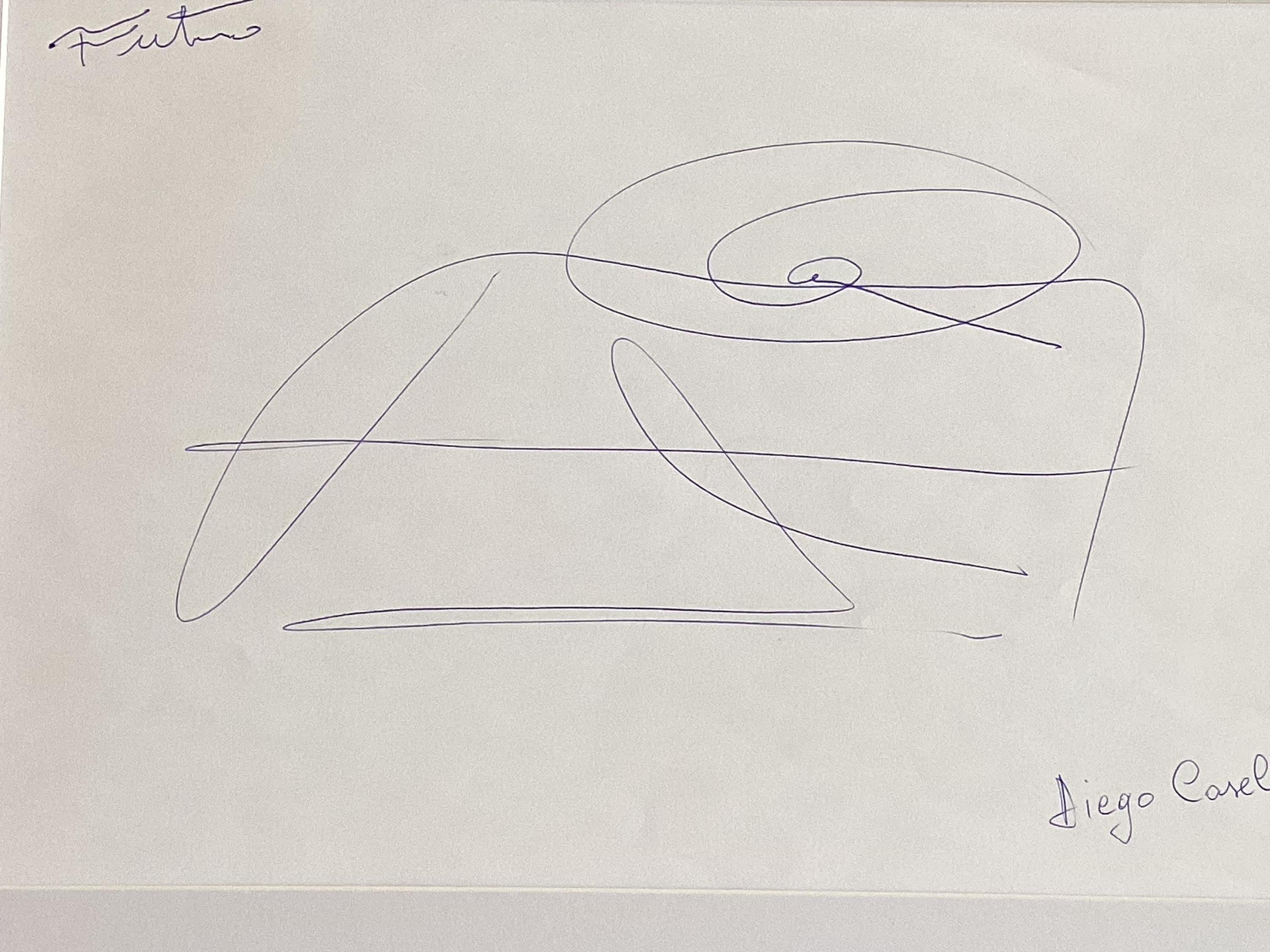 Abstract Drawing  Artwork | Casella-Pc-1954 "Futuro" Ink Drawing Signed Contemporary Design — photo 10 of 11