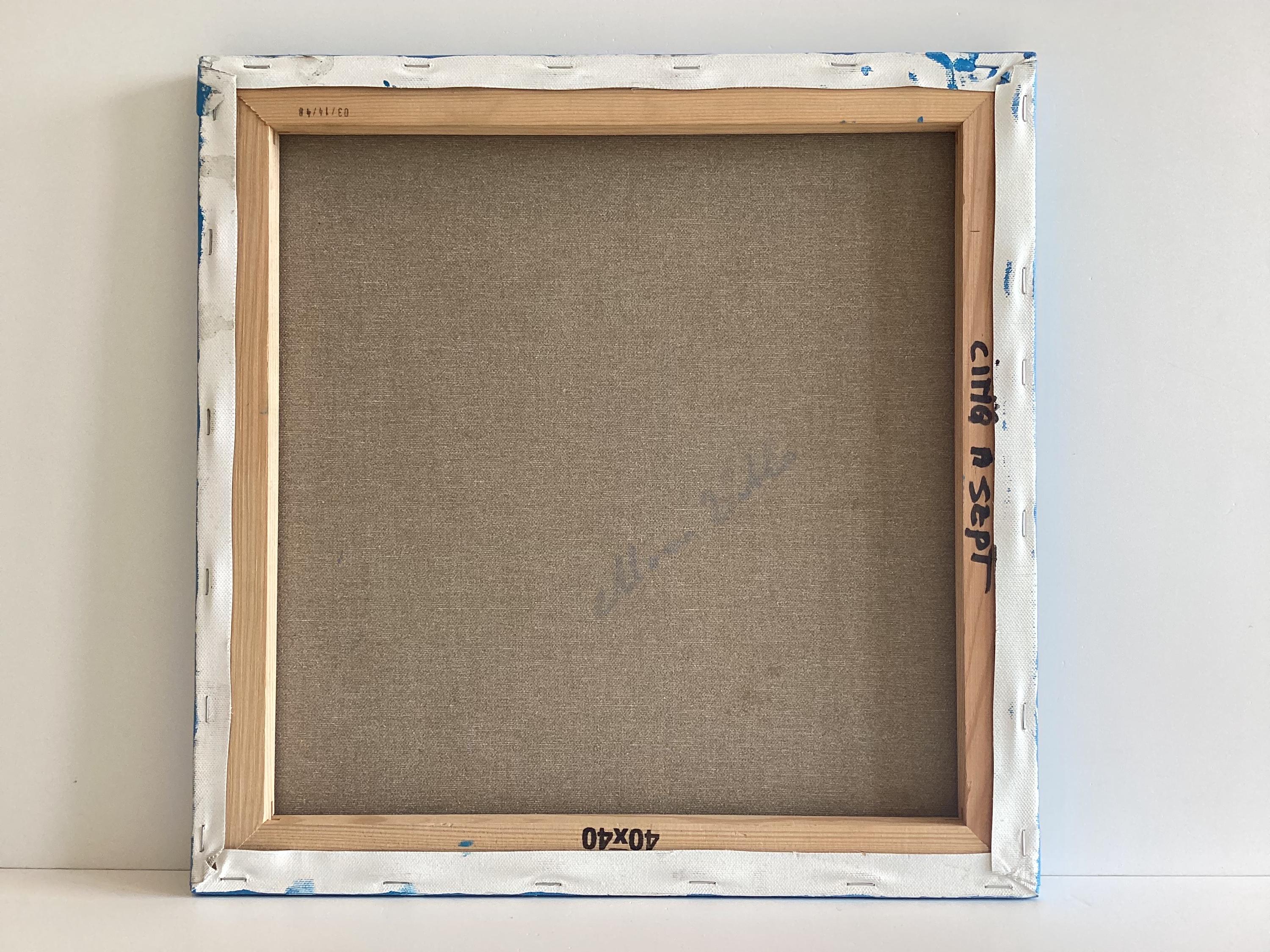 Vintage Pop Art Collage | 1990s French Handmade Canvas, Signed & Titled "Cinq à Sept" — photo 6 of 8
