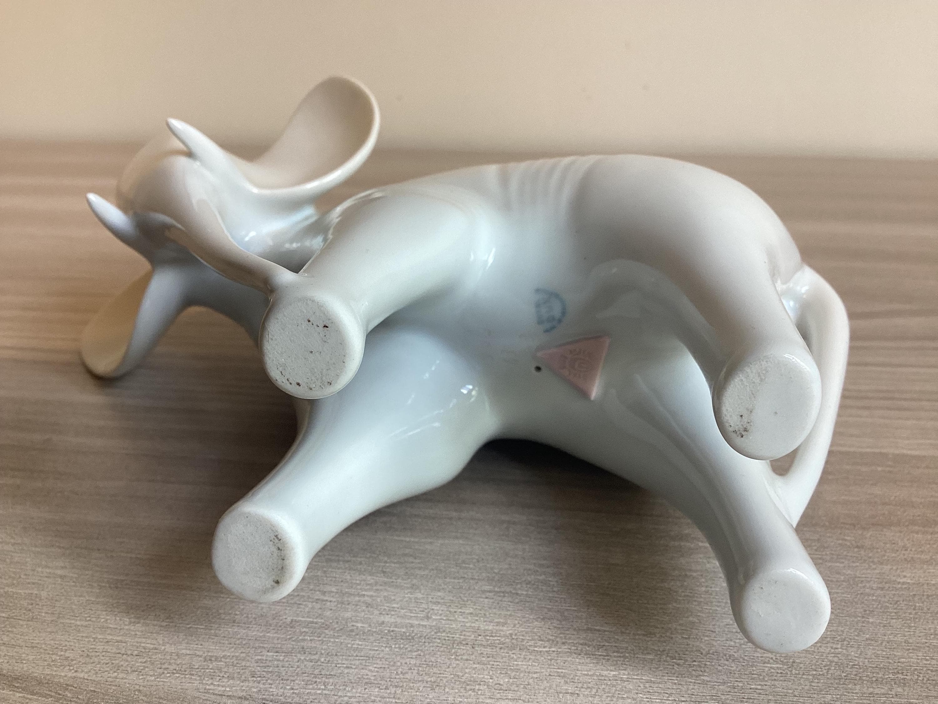 Vintage Porcelain Elephant | Royal Dux Bohemia 1960s, Jaroslav Jezek Designer White — photo 9 of 9
