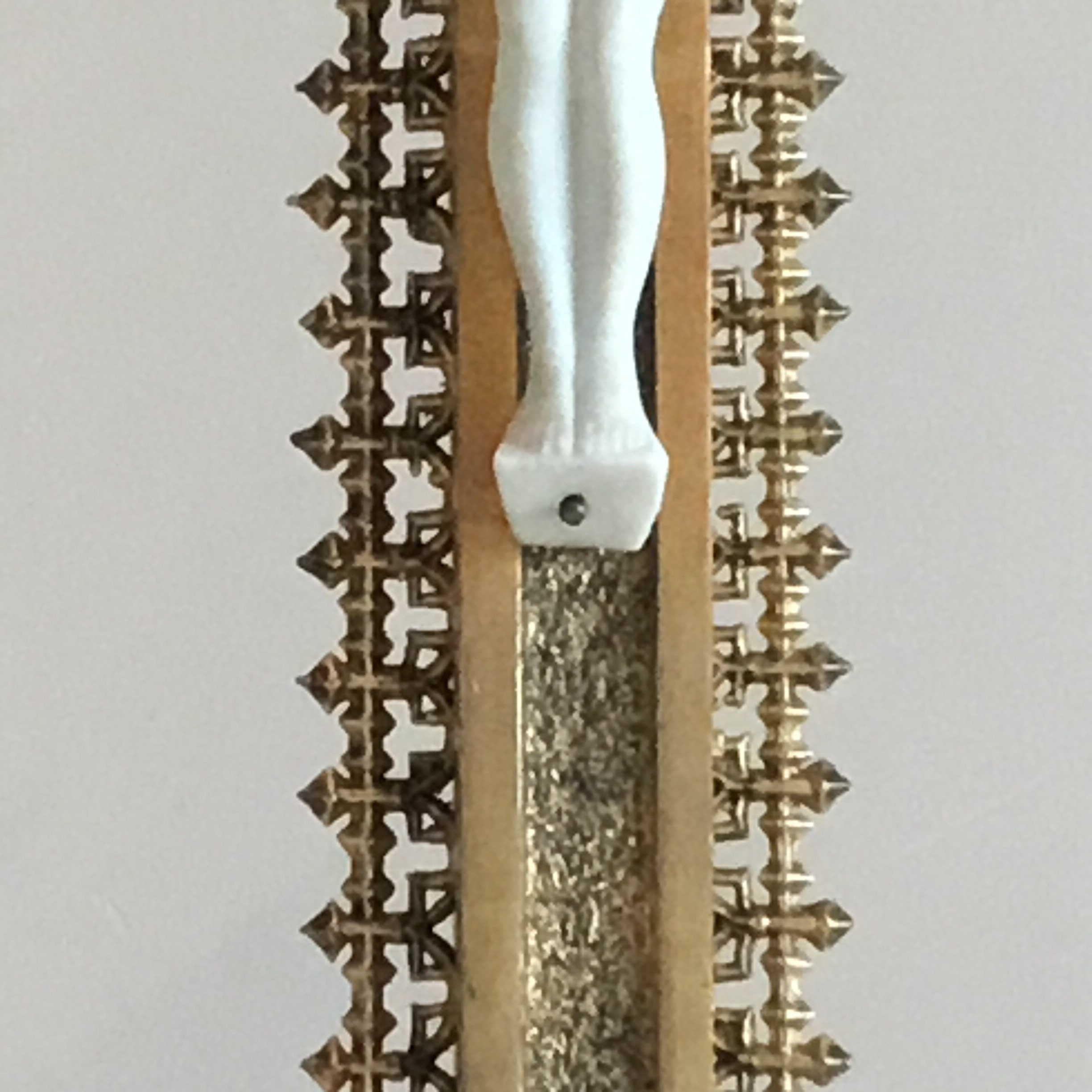 Antique Crucifix | 1940s French Gilded Wood, Bisque Porcelain Christ Gold Metal Decor — photo 7 of 9
