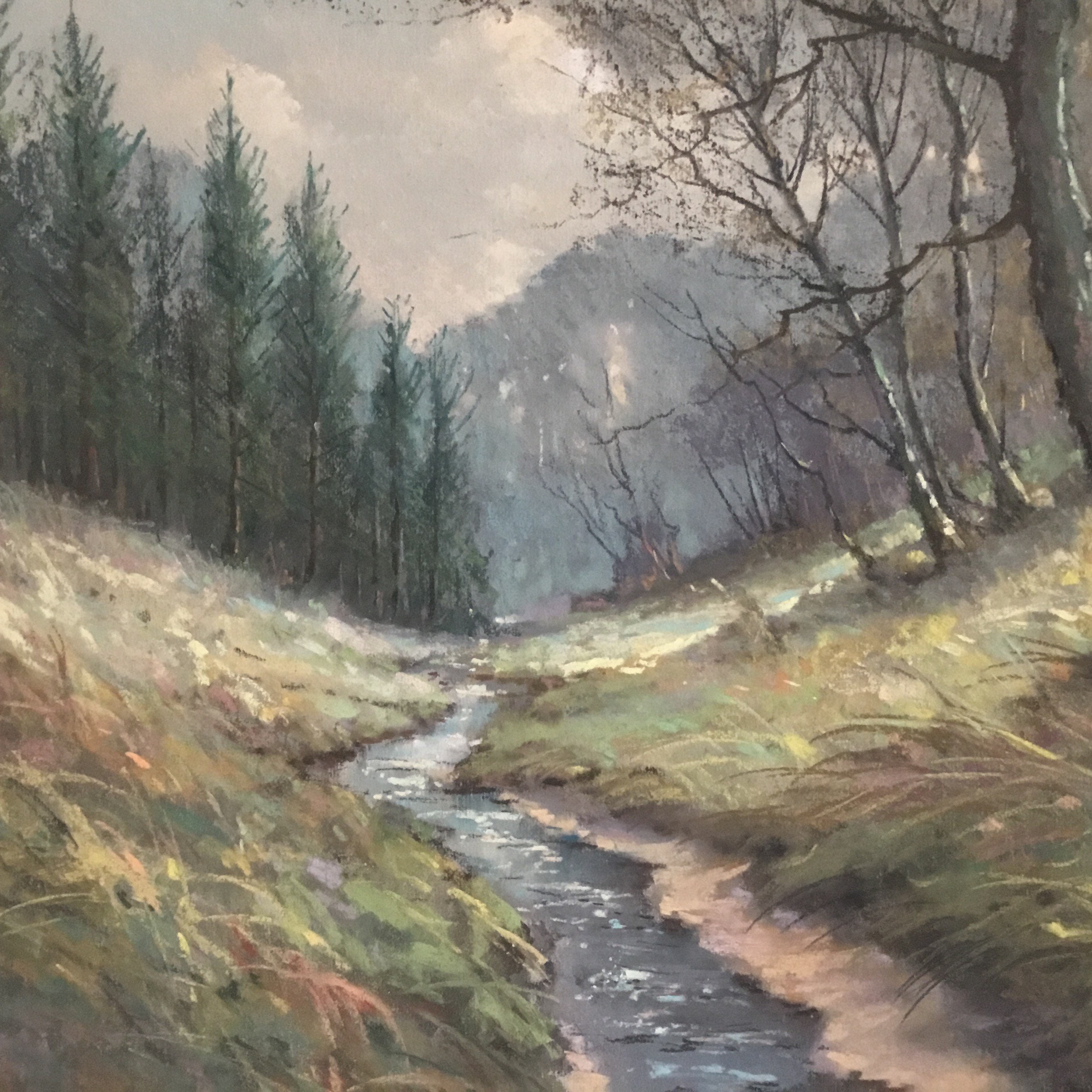 Vintage Pastel Painting | Garstin Cox Mountain Landscape, 1920s Signed Artwork — photo 6 of 10