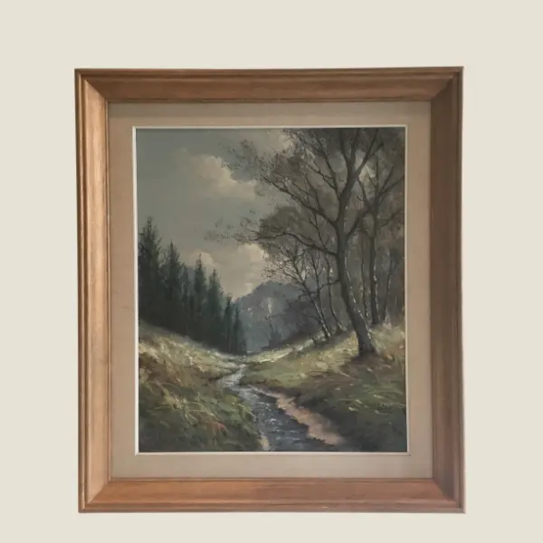 Vintage Pastel Painting | Garstin Cox Mountain Landscape, 1920s Signed Artwork