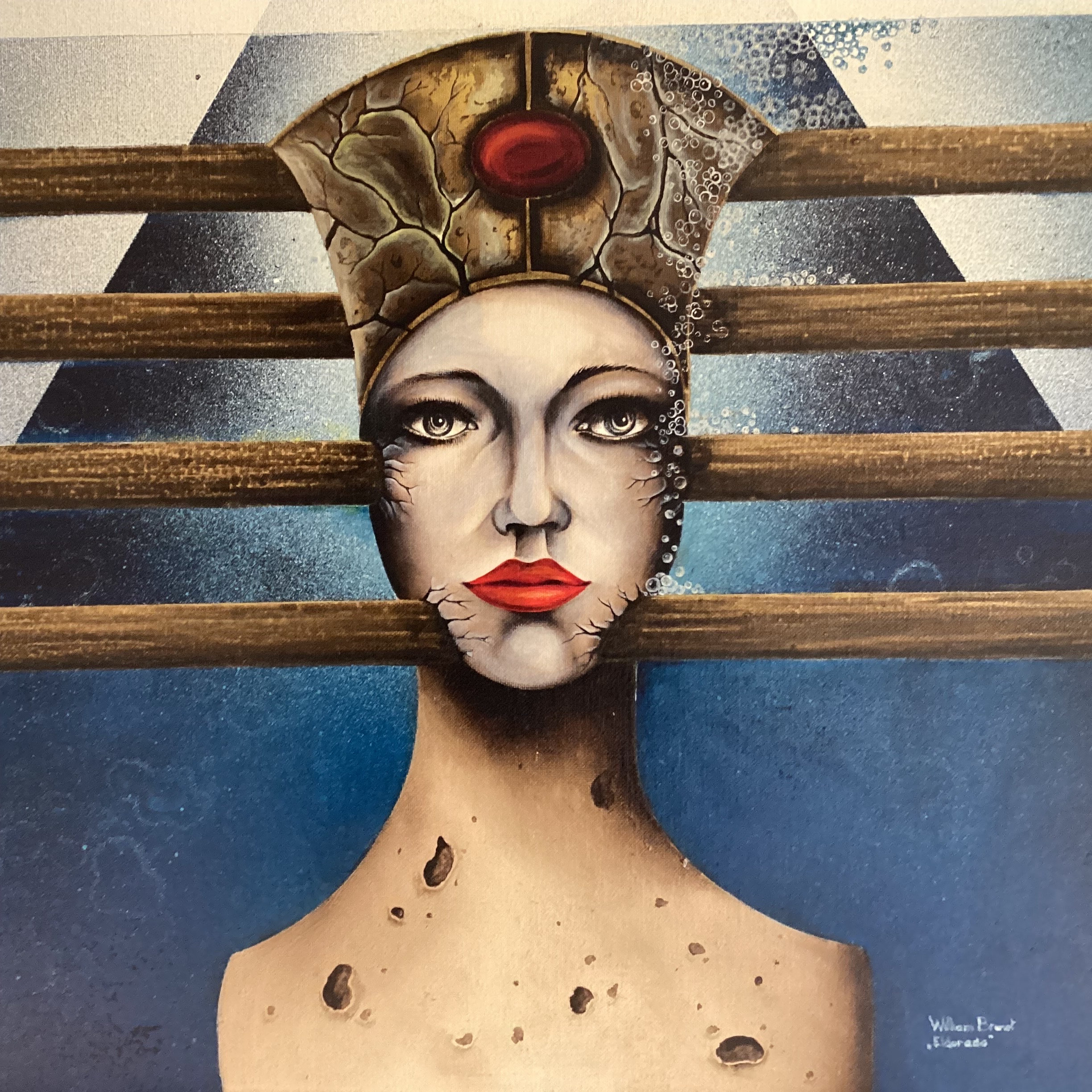 Surrealist Painting | William Brunet 1980s "Eldorado" Large Oil, French Artist — photo 5 of 9