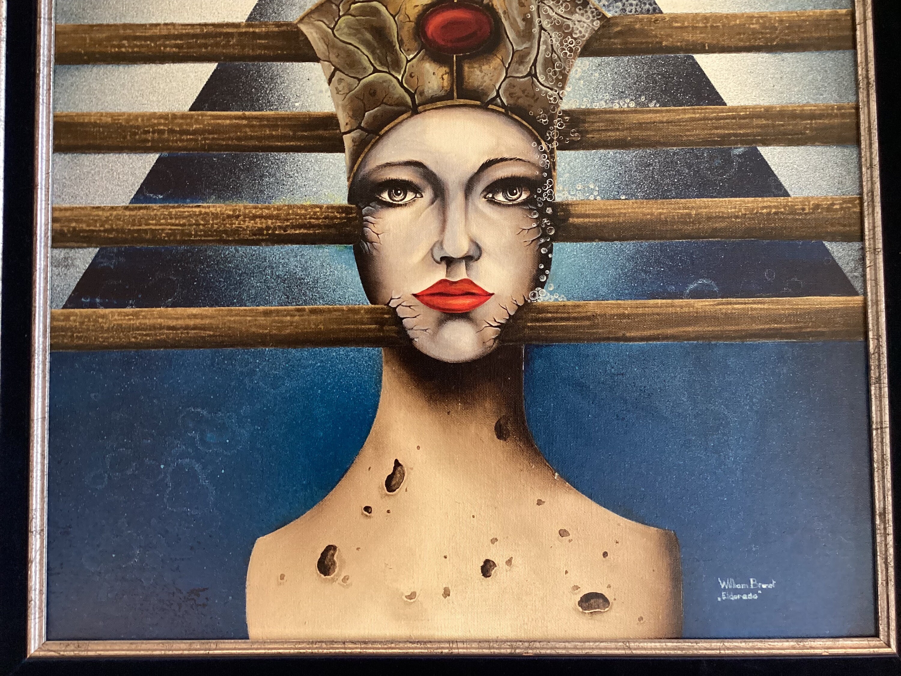 Surrealist Painting | William Brunet 1980s "Eldorado" Large Oil, French Artist — photo 6 of 9