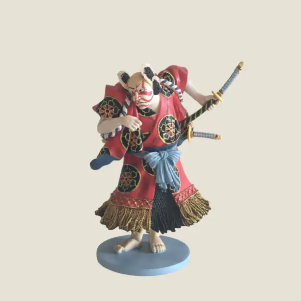 Vintage Figurine | Japanese Samurai Kunisada Parastone Sculpture, Hand-Painted Resin