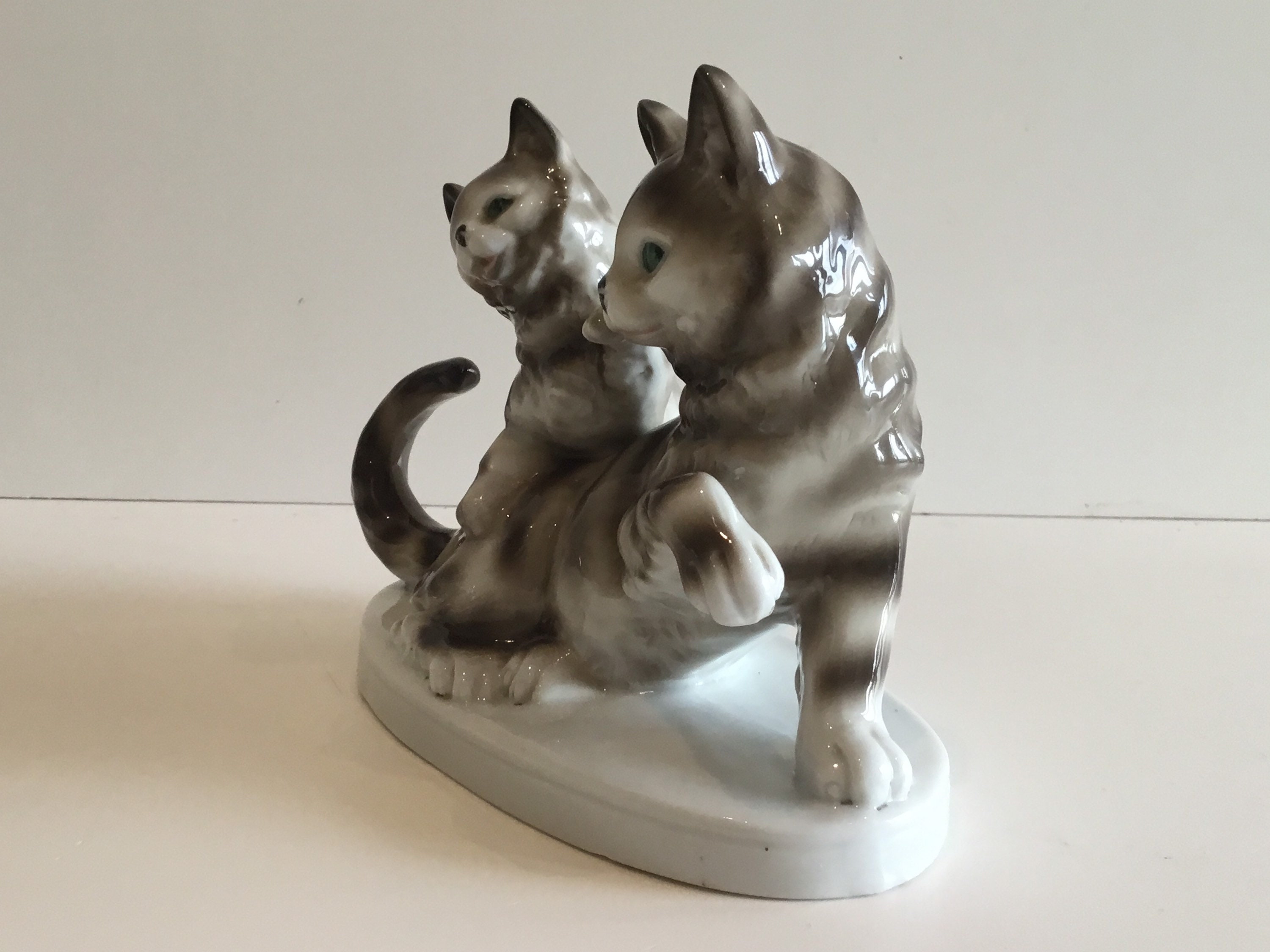 Antique Porcelain Cats | Carl Schneider Grafenthal 1910s Germany, Pair Marked 7337 — photo 6 of 9