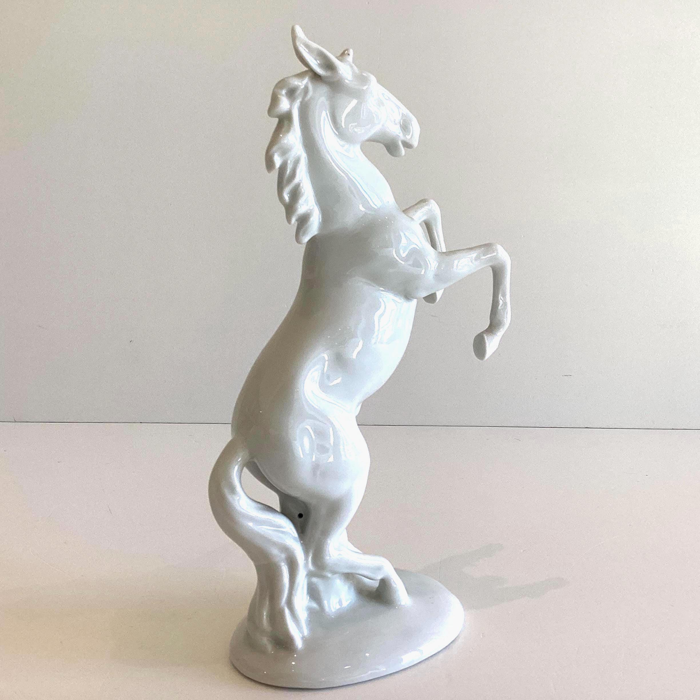 Vintage Porcelain | Carl Scheidig Unicorn Figurine, 1970s German Rearing Horse — photo 3 of 8