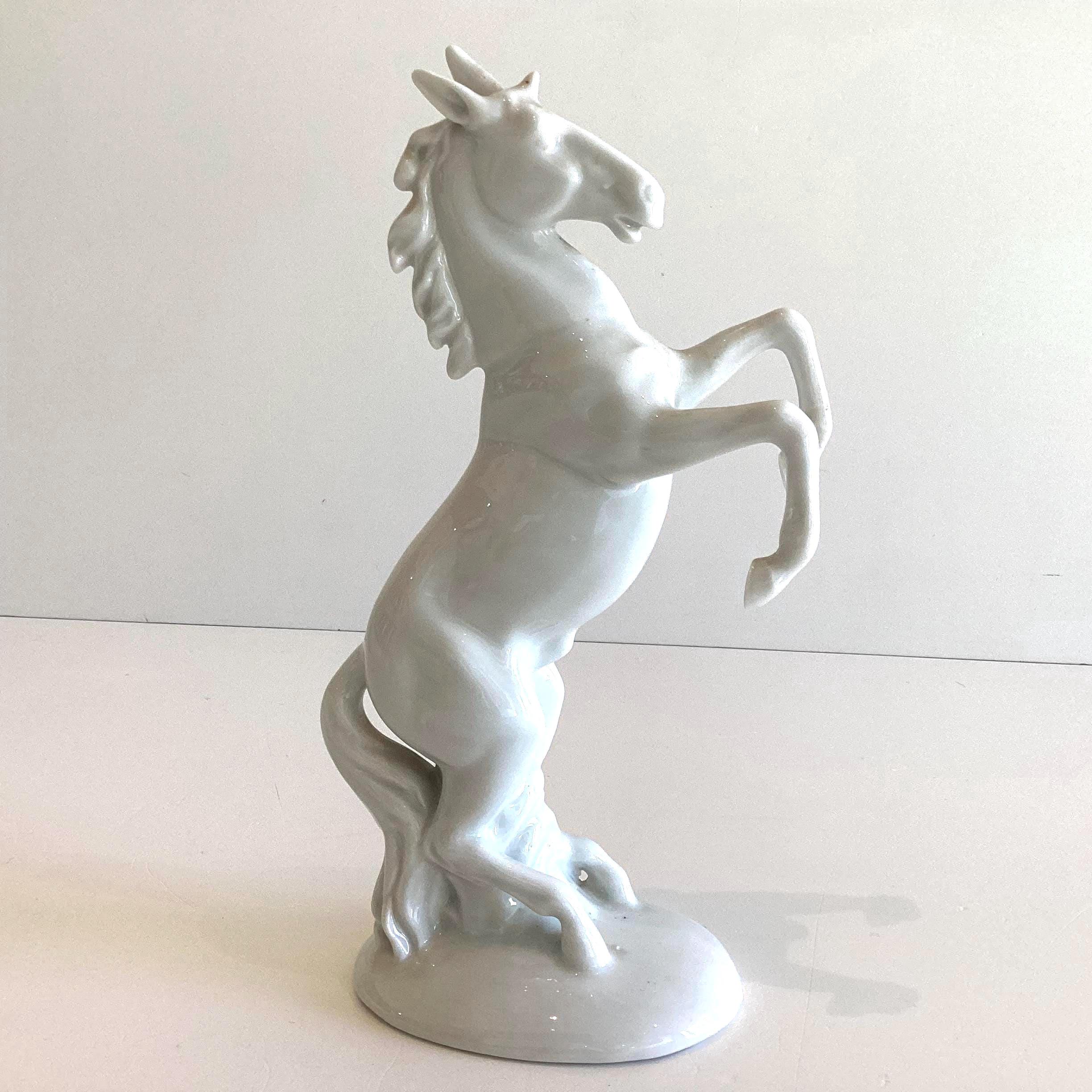 Vintage Porcelain | Carl Scheidig Unicorn Figurine, 1970s German Rearing Horse — photo 5 of 8