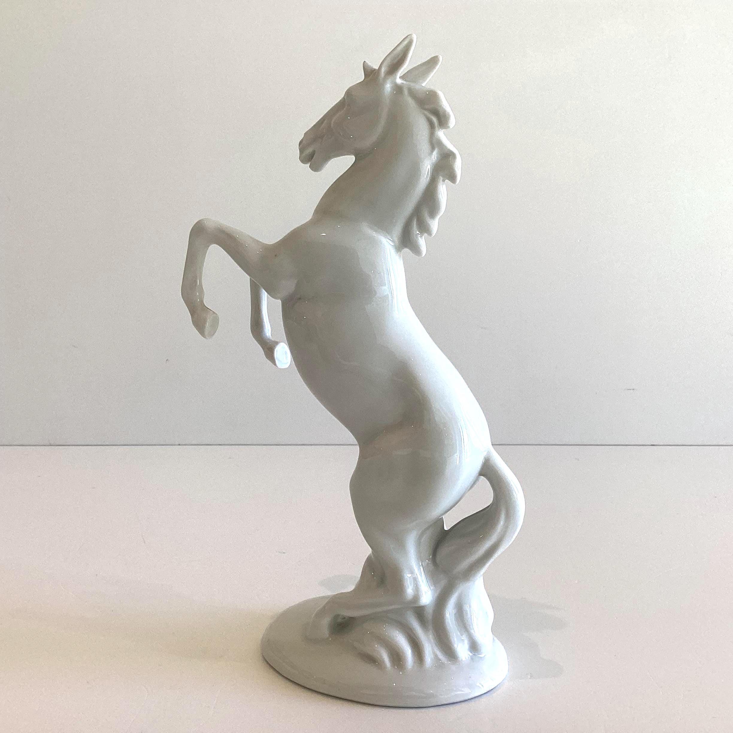 Vintage Porcelain | Carl Scheidig Unicorn Figurine, 1970s German Rearing Horse — photo 6 of 8