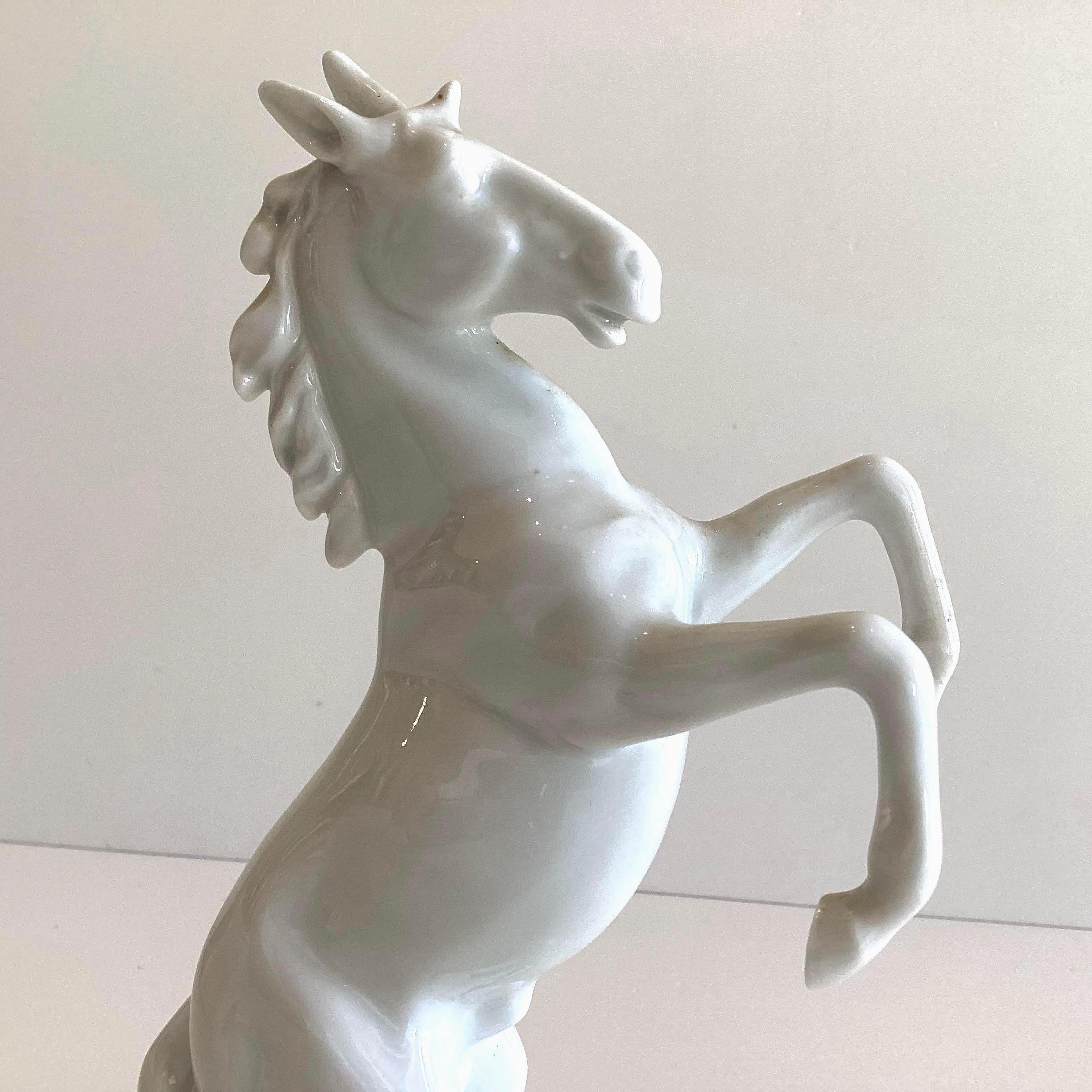 Vintage Porcelain | Carl Scheidig Unicorn Figurine, 1970s German Rearing Horse — photo 7 of 8