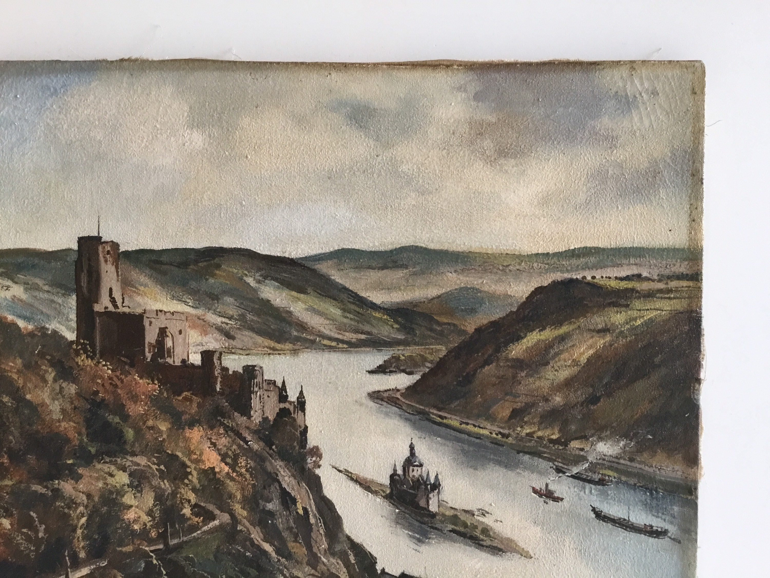 Vintage Painting | View Burg Gutenfels Kaub (1900s) Herscheid Artist — photo 5 of 11