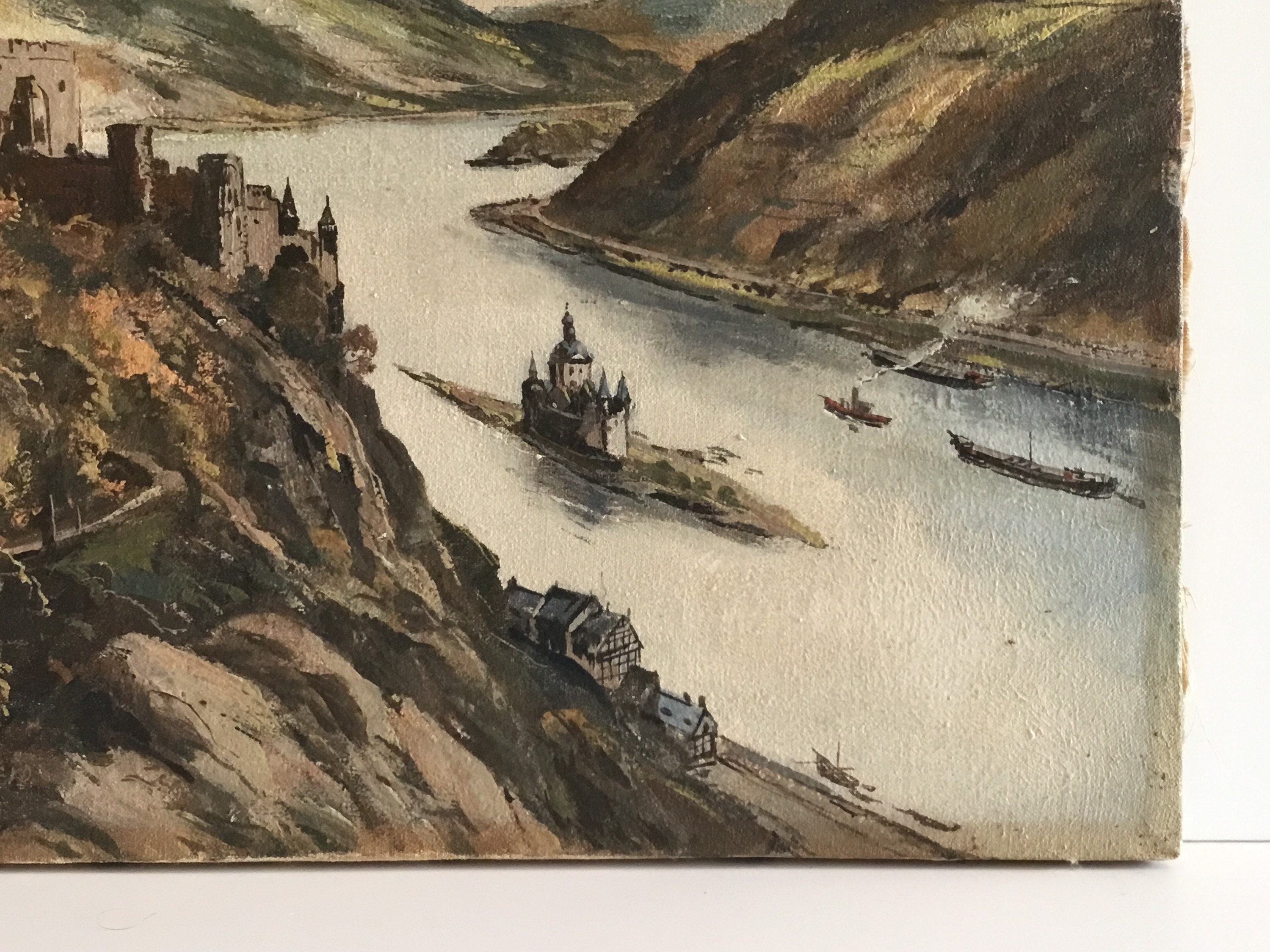 Vintage Painting | View Burg Gutenfels Kaub (1900s) Herscheid Artist — photo 6 of 11