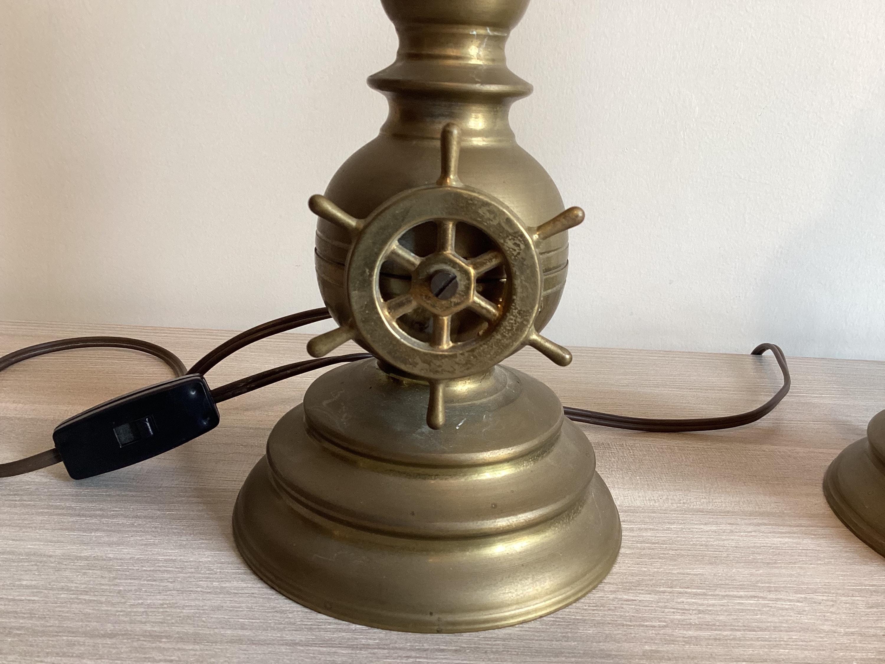 Antique Brass Lamps 19th Century Candle Conversion Electric Table Light — photo 8 of 9