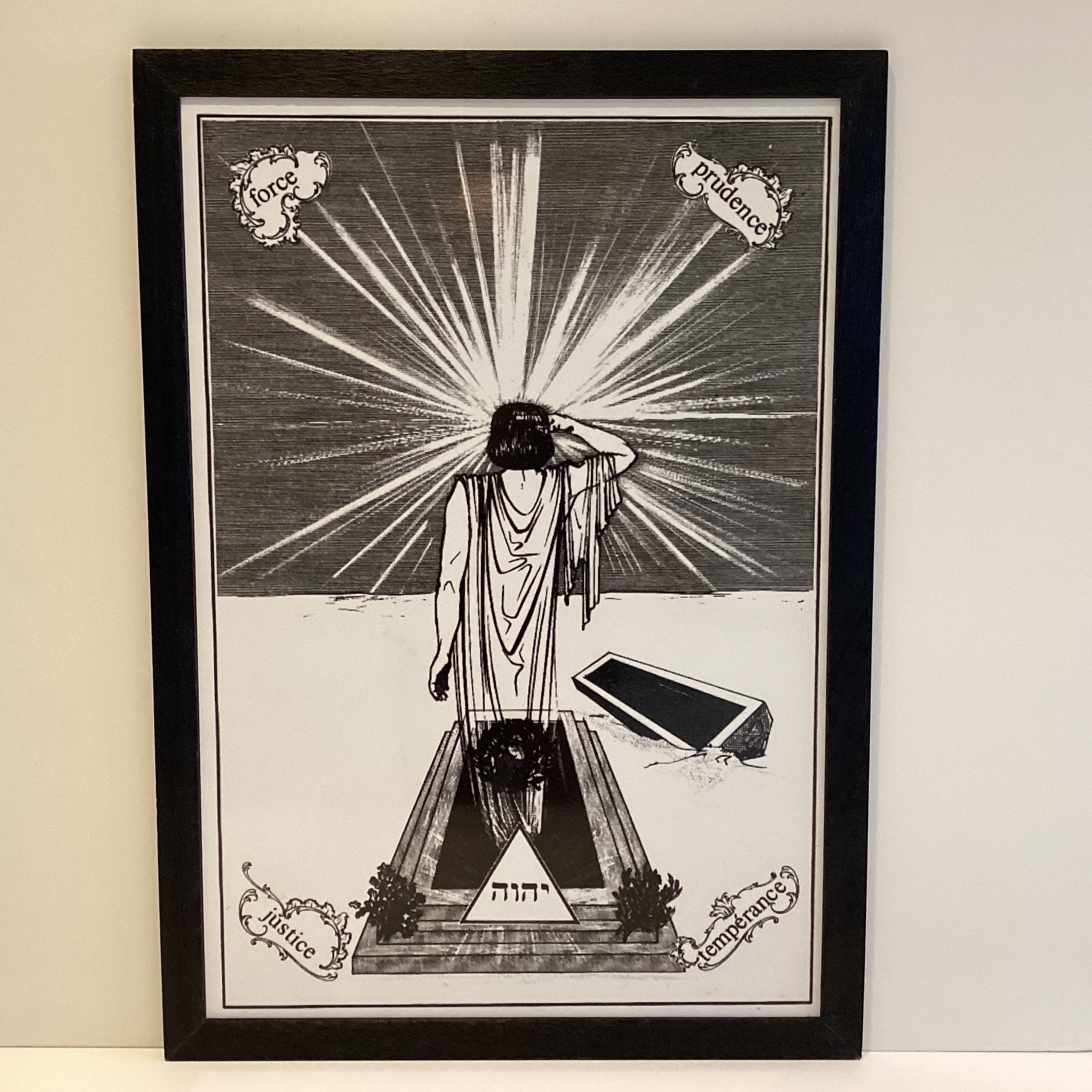 Vintage Silkscreen Art | 1970s French Esoteric Plexiglass, Hebrew Signed Abstract — photo 3 of 6